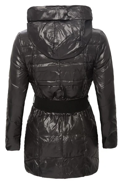 Damen Daunenjacke mit Kapuze Schwarz D-107 - Image 3