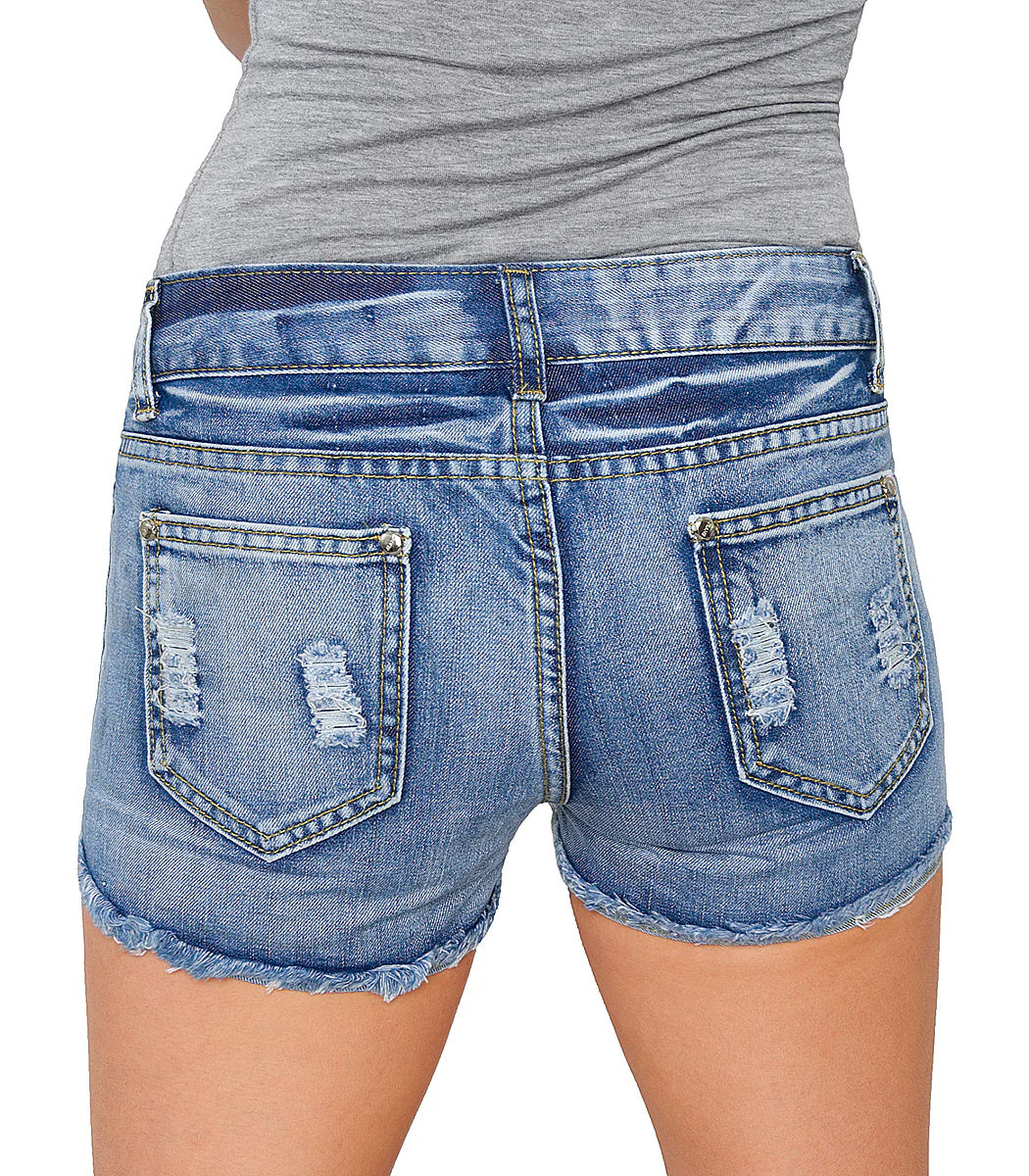 Damen Hotpants Jeansshorts Destroyed-Look D-171 - Image 5
