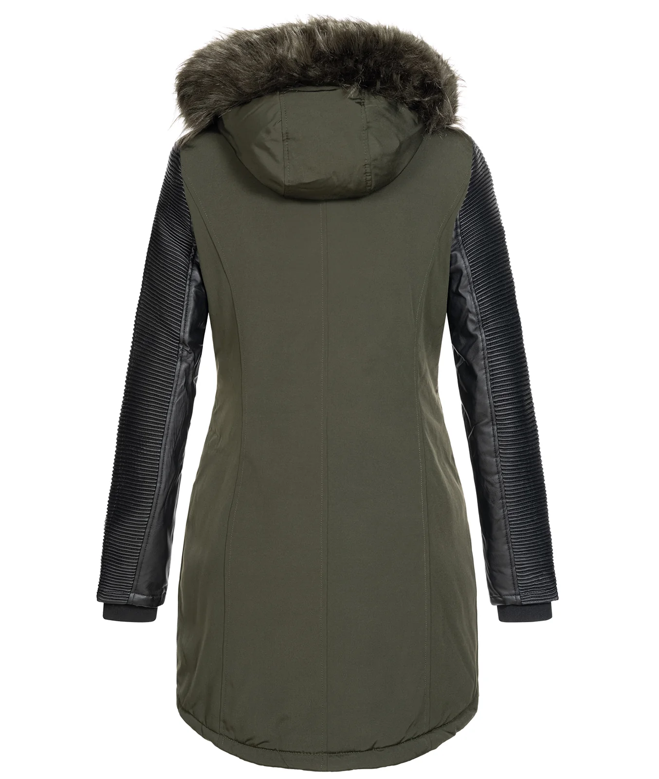 Damen Jacke Winterjacke Parka mit Kunstlederärmel D-347 - Image 12