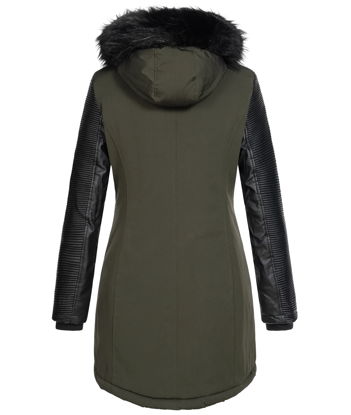 Damen Jacke Winterjacke Parka mit Kunstlederärmel D-347 - Image 9