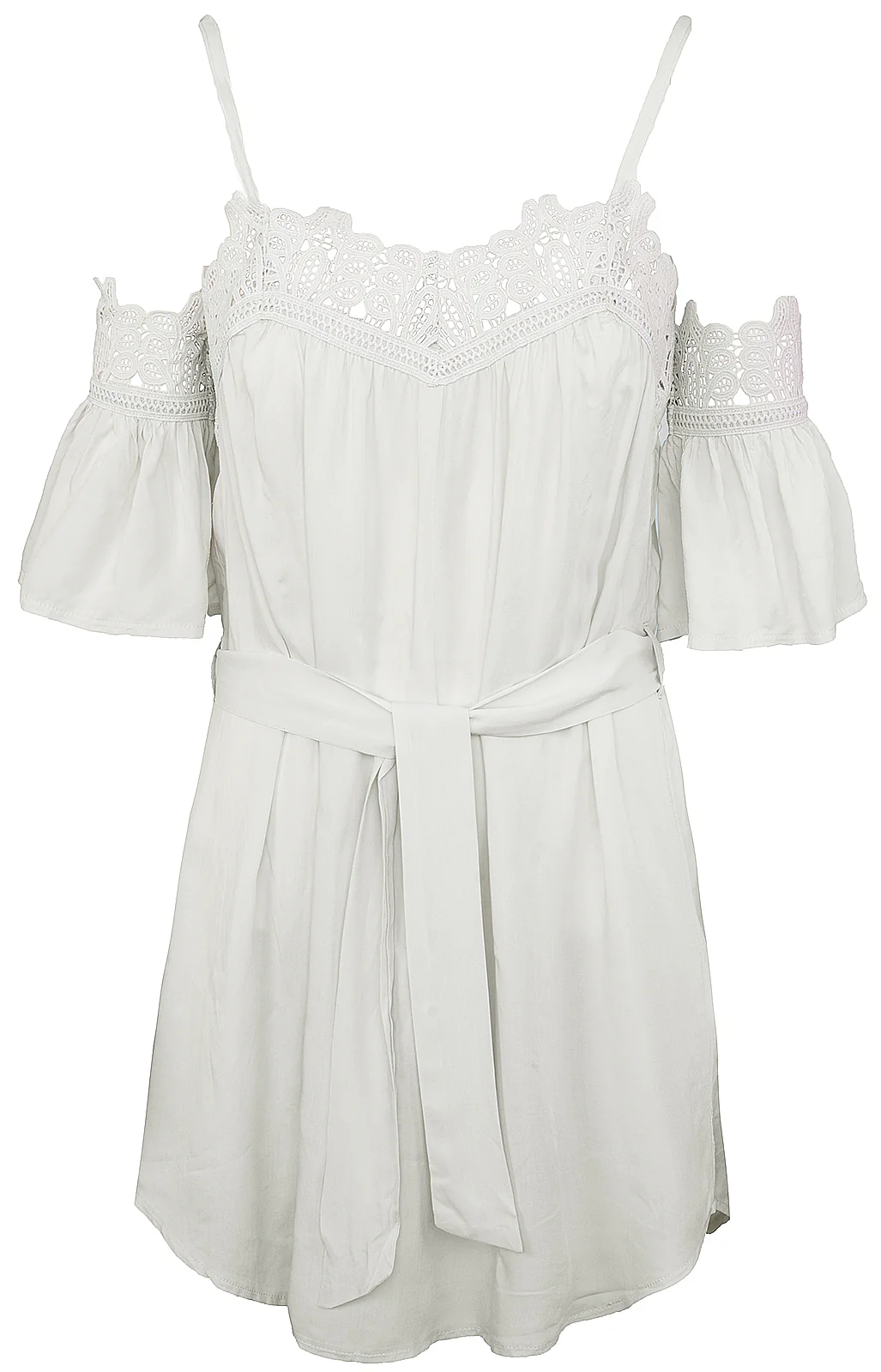 Damen Kleid Trägerkleid mit Spitzenbesatz D-320 - Image 5