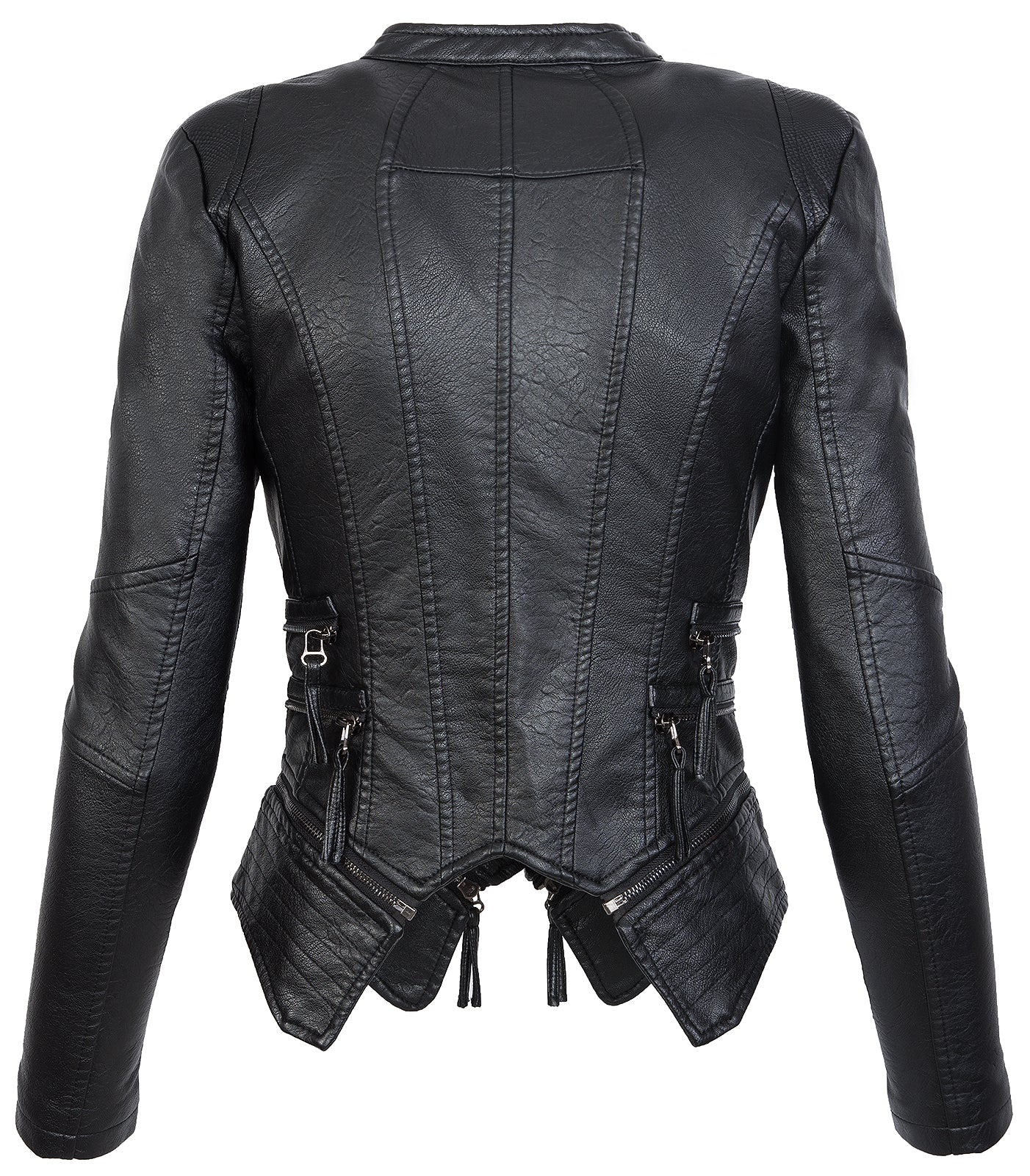Damen Kunstleder Jacke Biker-Style D-305 - Image 10