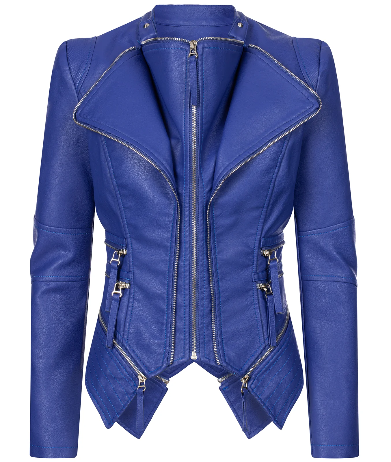 Damen Kunstleder Jacke Biker-Style D-305 - Image 16