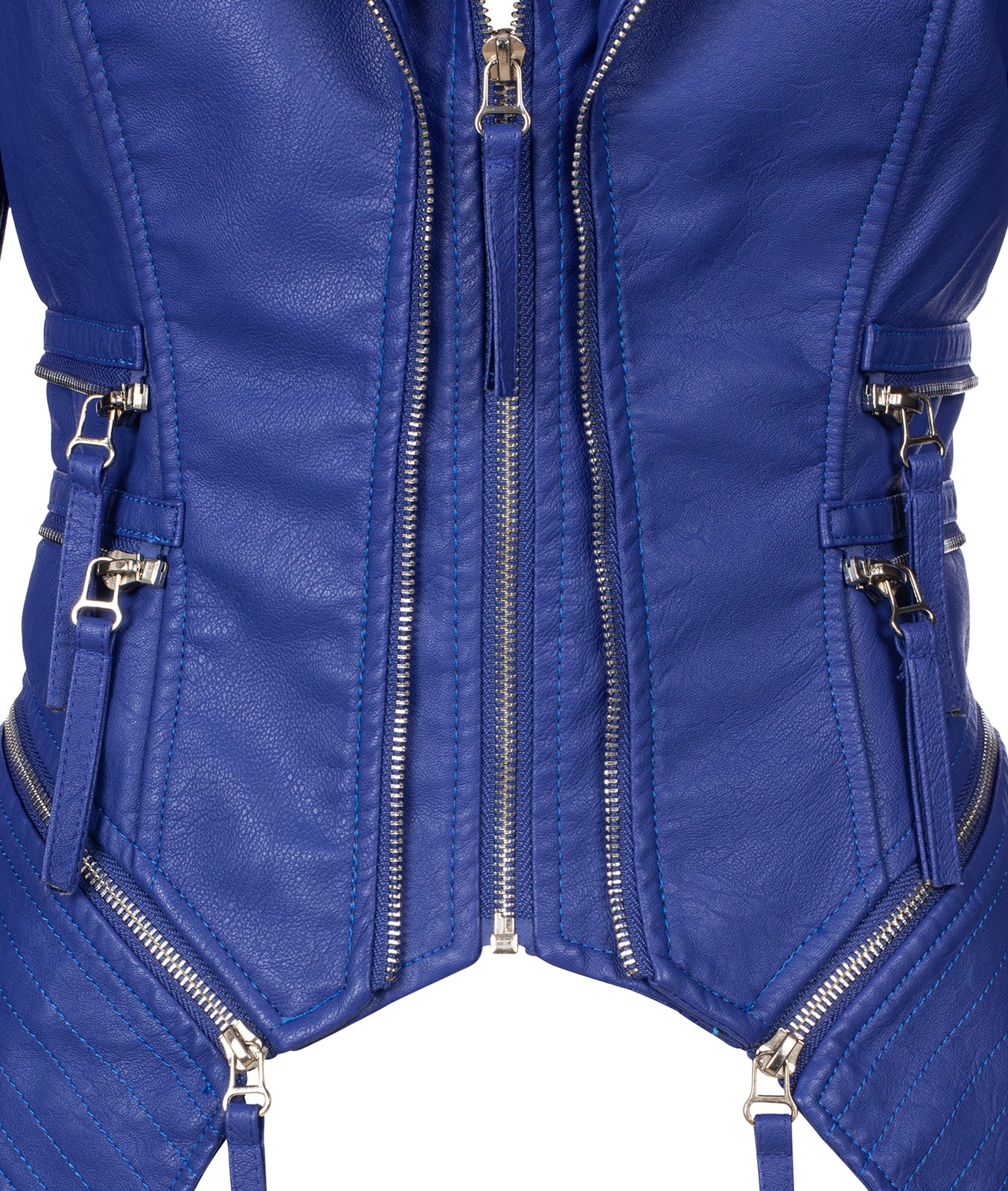 Damen Kunstleder Jacke Biker-Style D-305 - Image 18