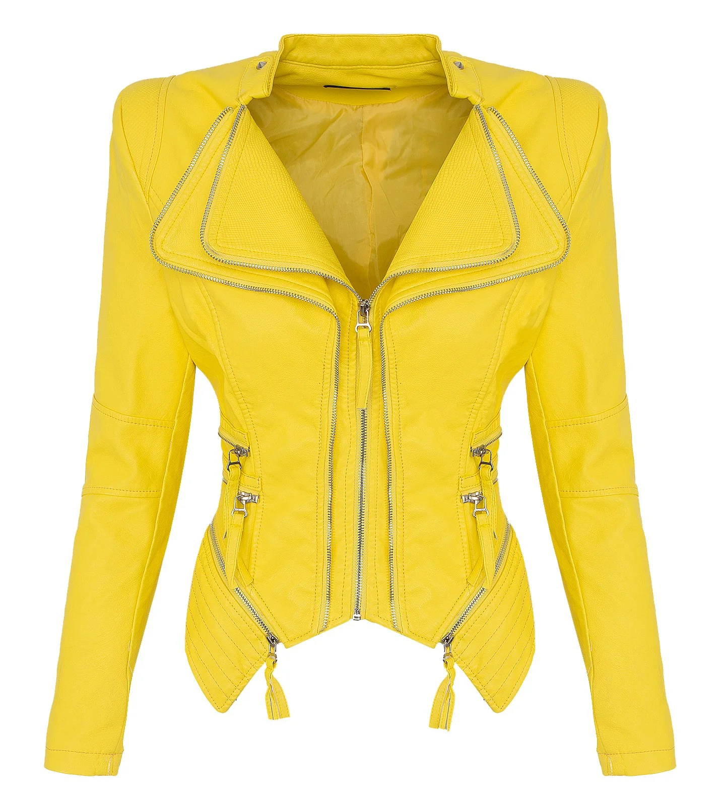 Damen Kunstleder Jacke Biker-Style D-305 - Image 3