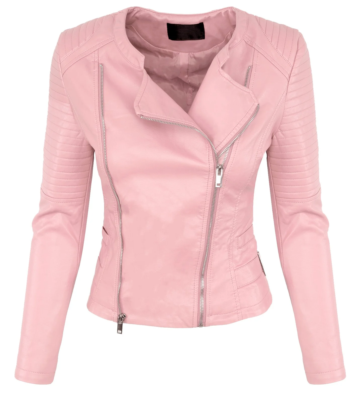 Damen Kunstleder Jacke Biker-Style D-392 - Image 4
