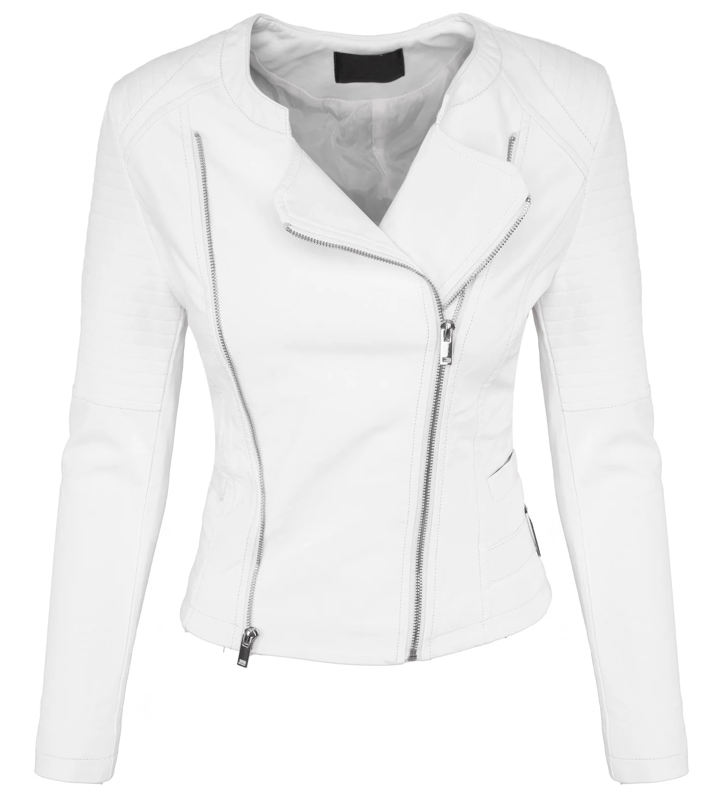 Damen Kunstleder Jacke Biker-Style D-392 - Image 7