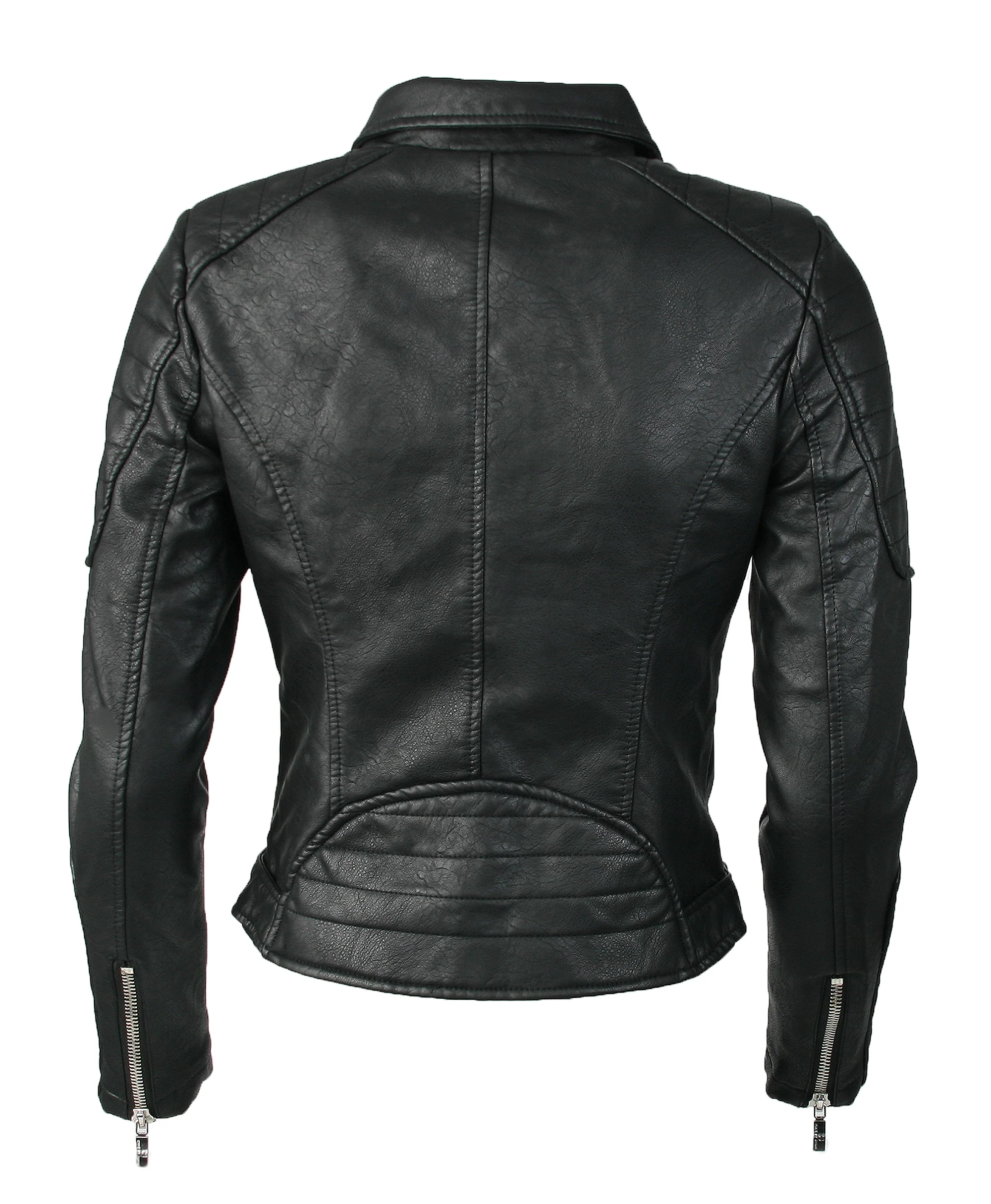 Damen Kunstlederjacke Biker Style D-10 - Image 3