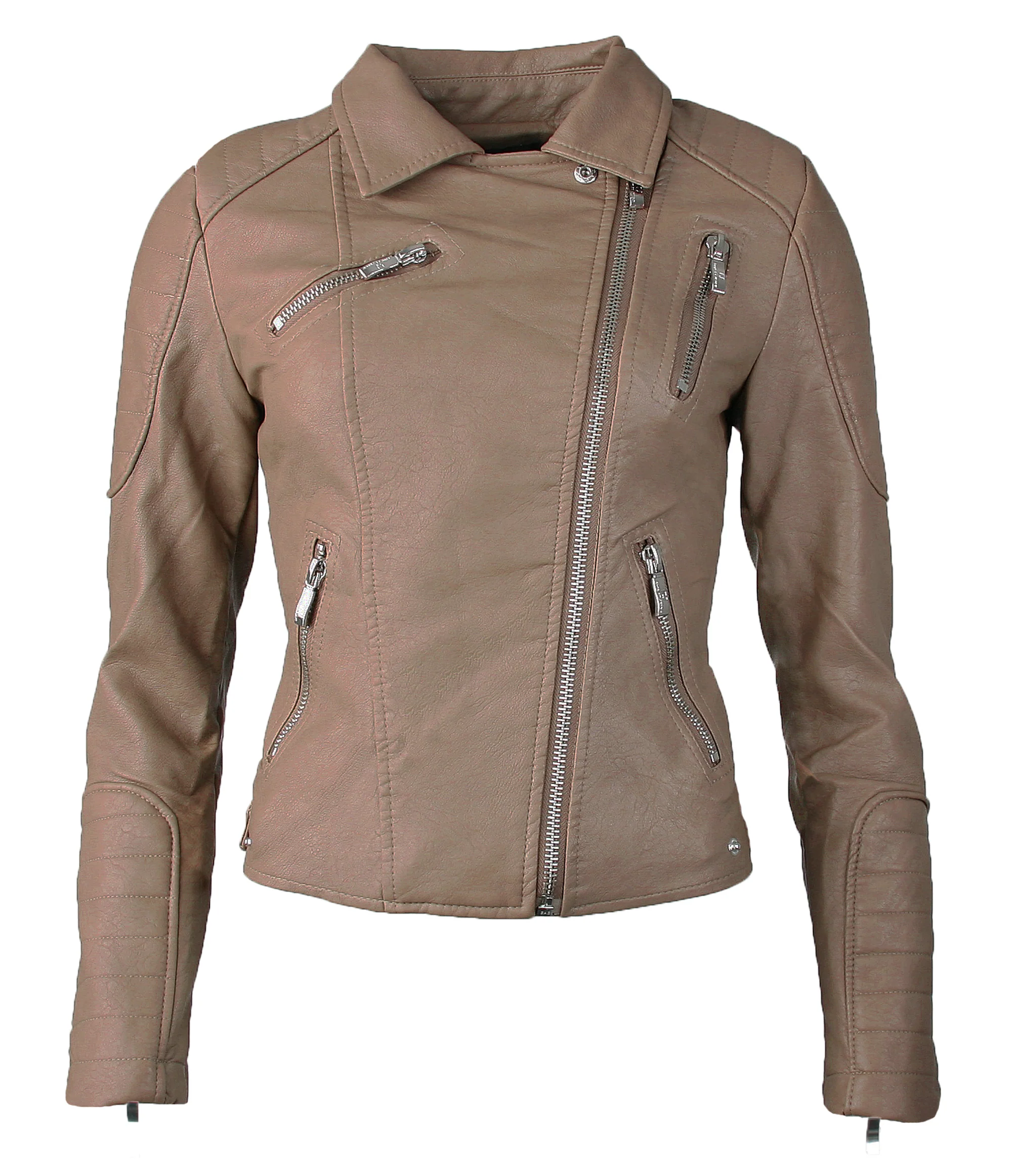 Damen Kunstlederjacke Biker Style D-10 - Image 4