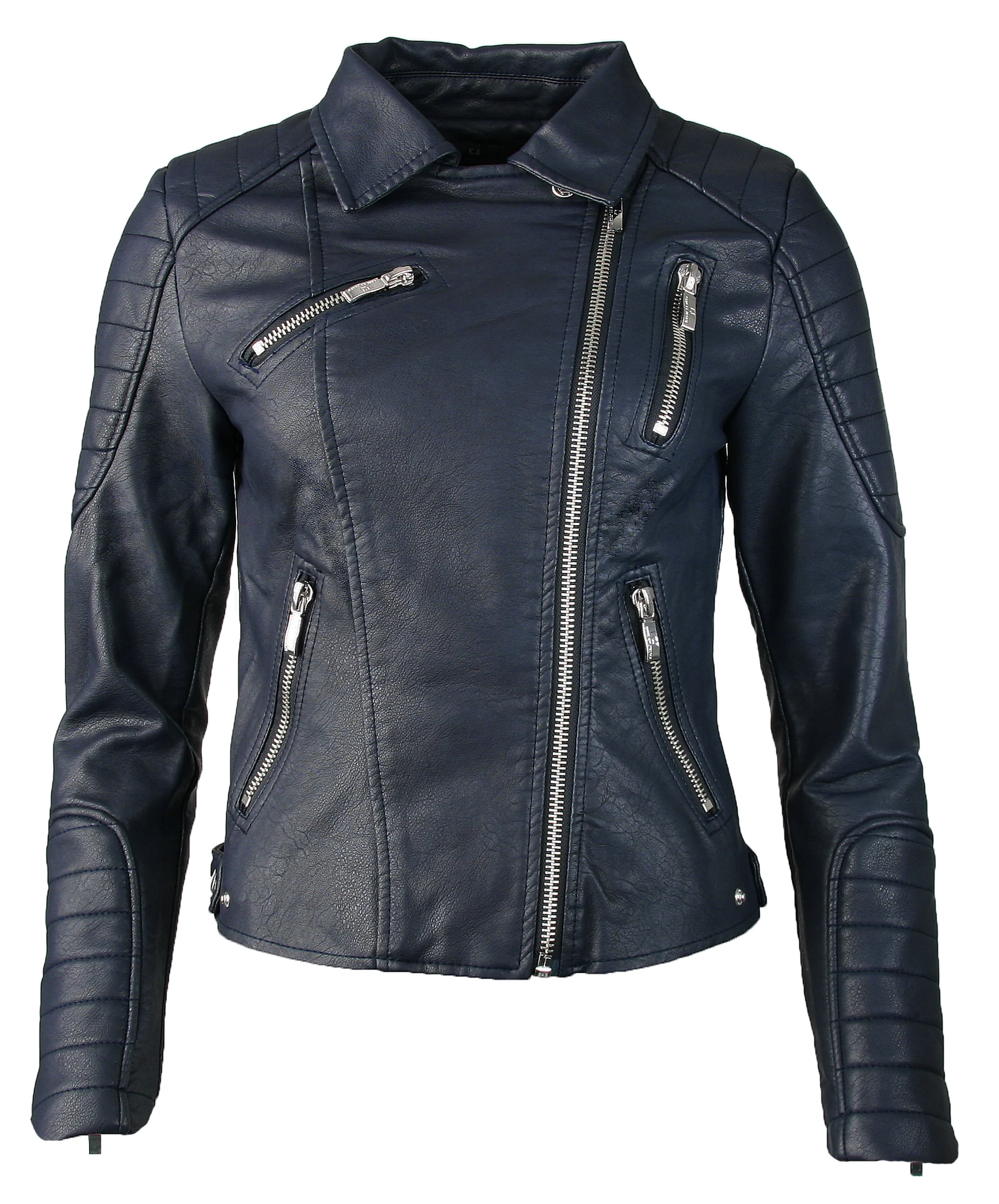 Damen Kunstlederjacke Biker Style D-10 - Image 5