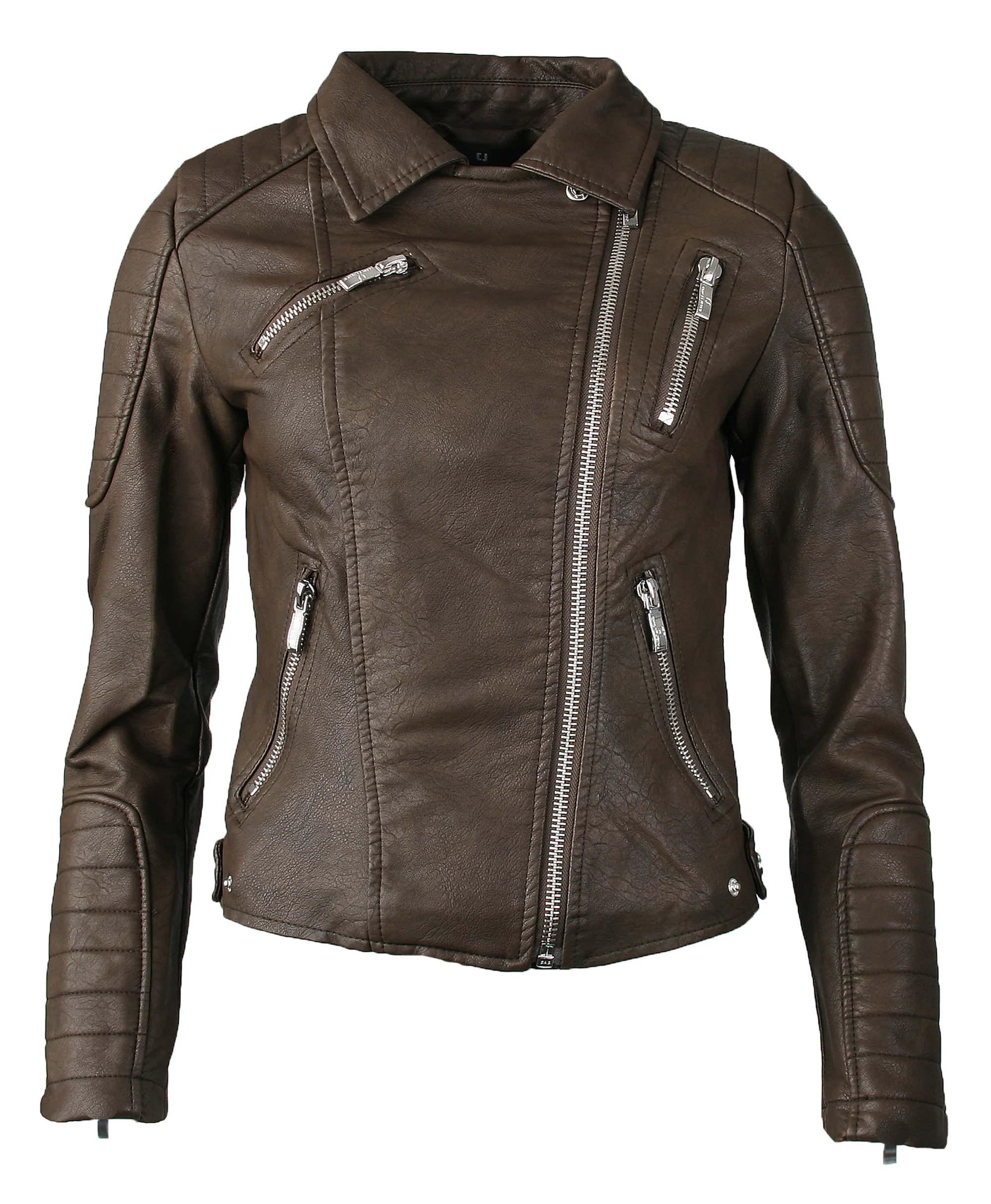 Damen Kunstlederjacke Biker Style D-10 - Image 6