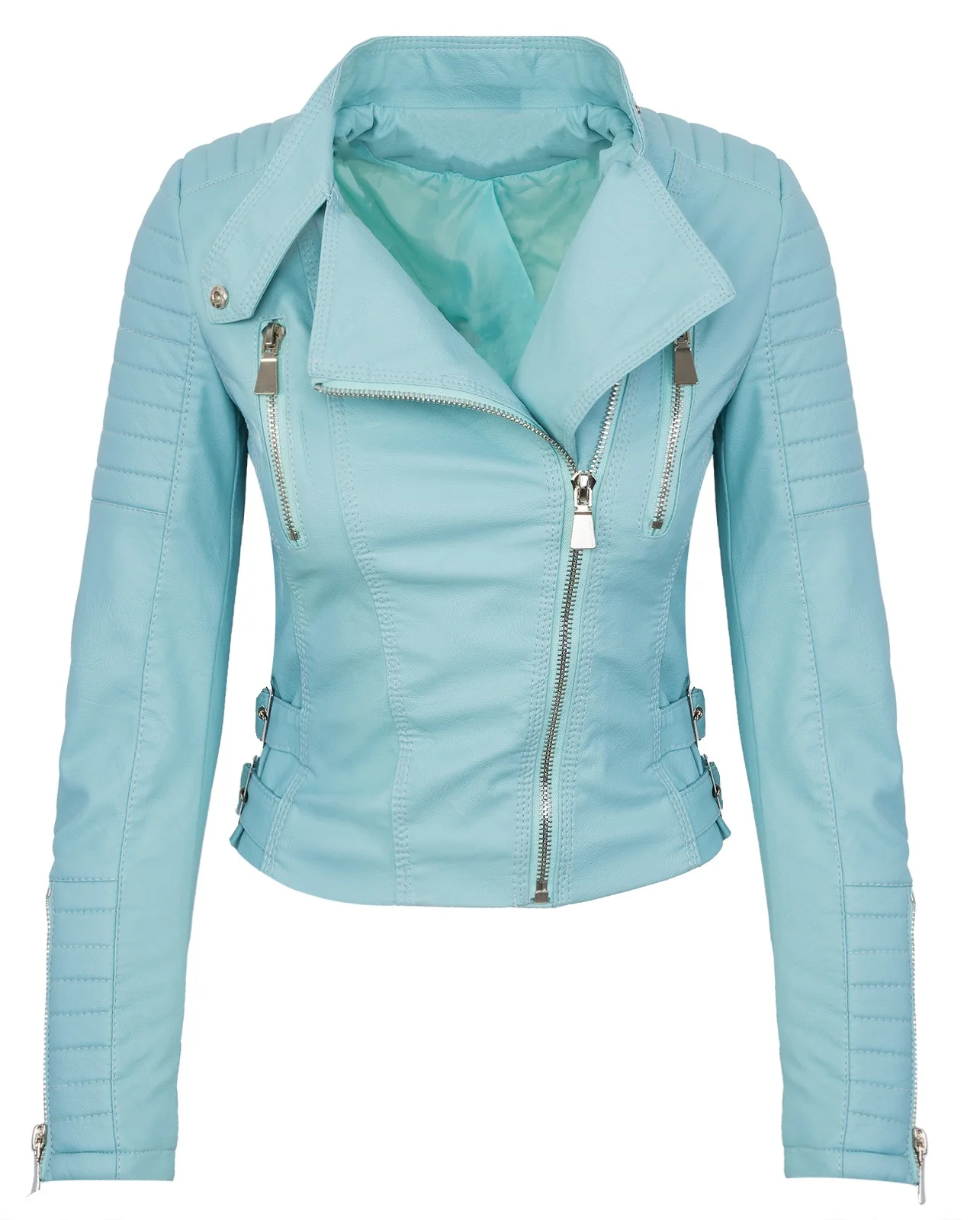 Damen Kunstlederjacke Biker-Style D-276 - Image 10