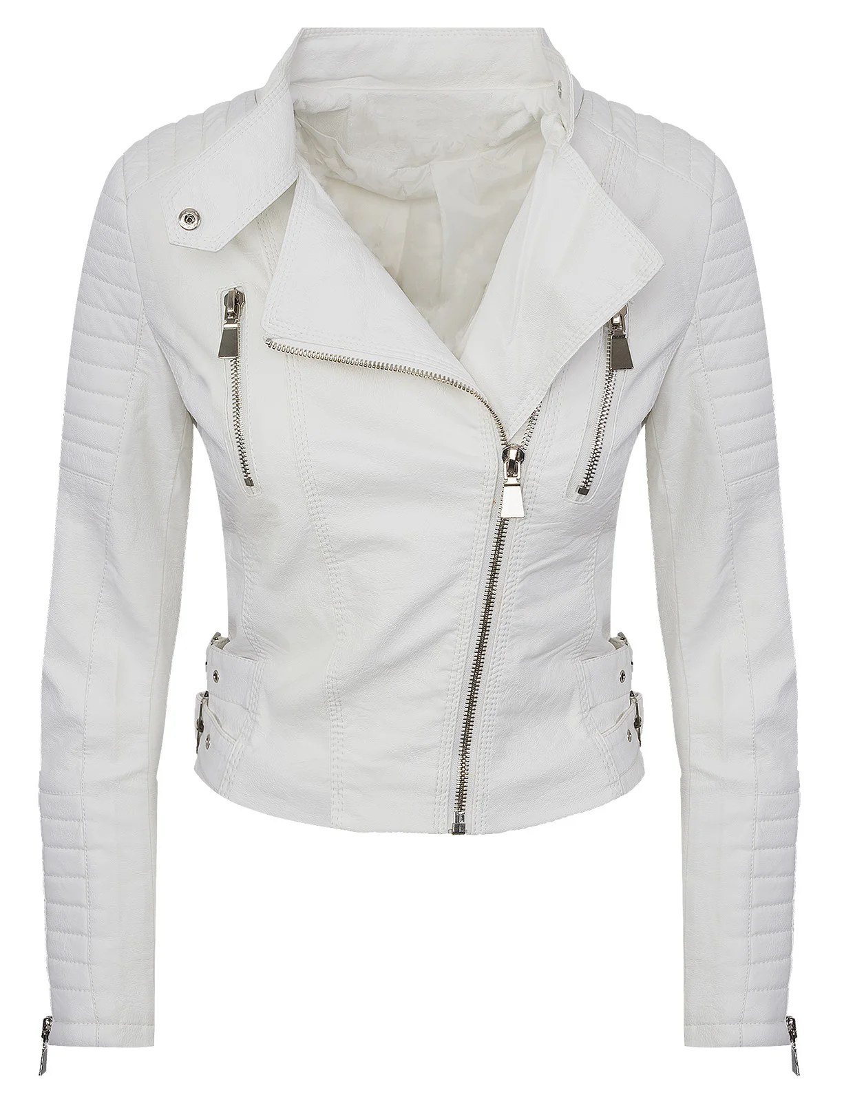Damen Kunstlederjacke Biker-Style D-276 - Image 11