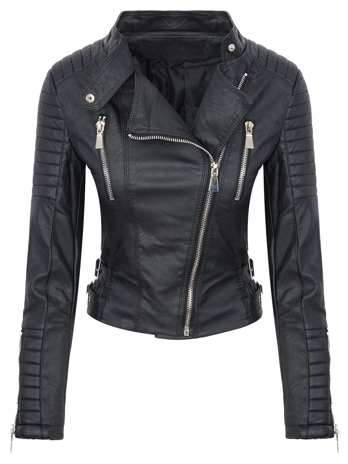 Damen Kunstlederjacke Biker-Style D-276 - Image 12