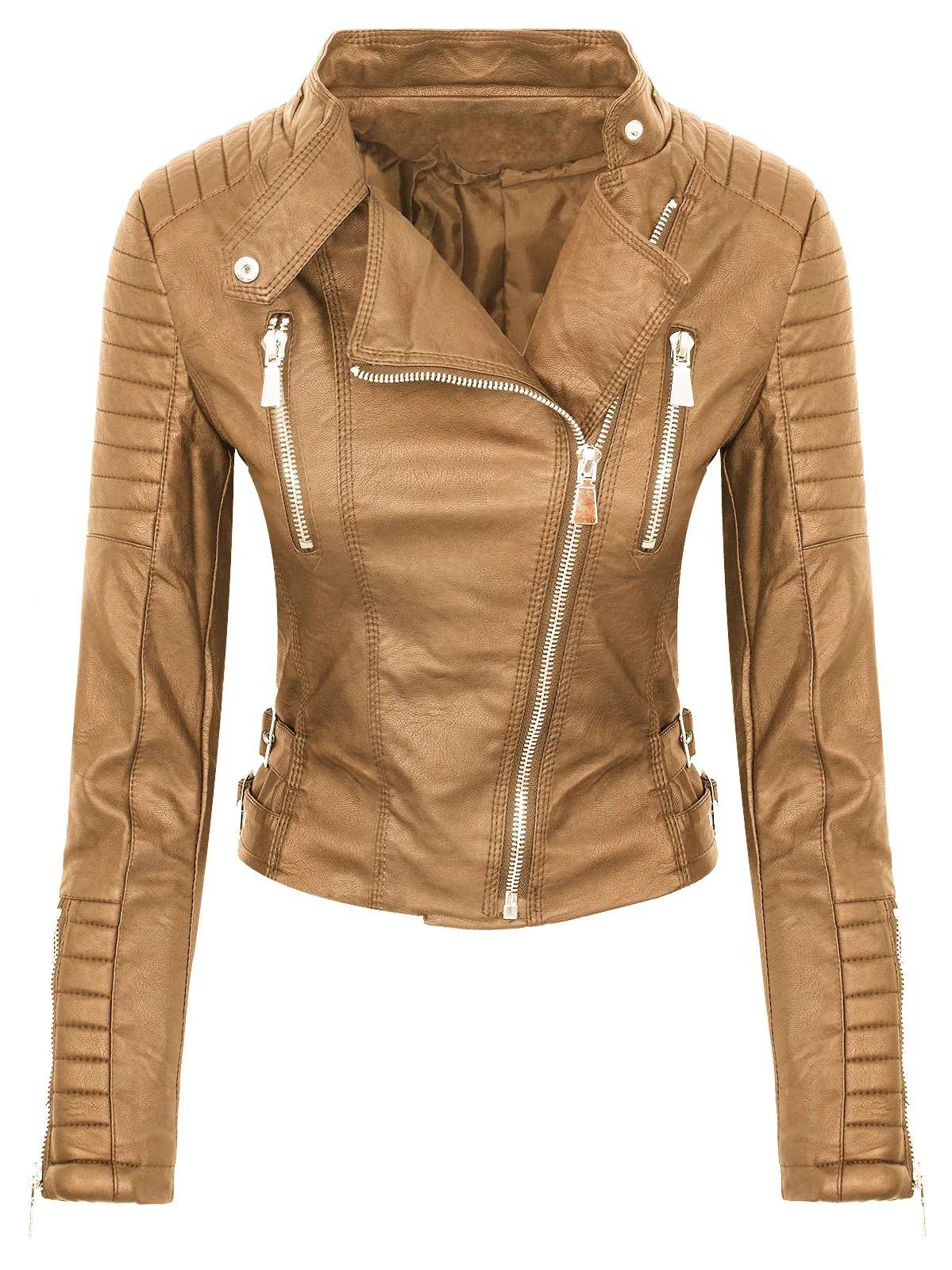 Damen Kunstlederjacke Biker-Style D-276 - Image 3