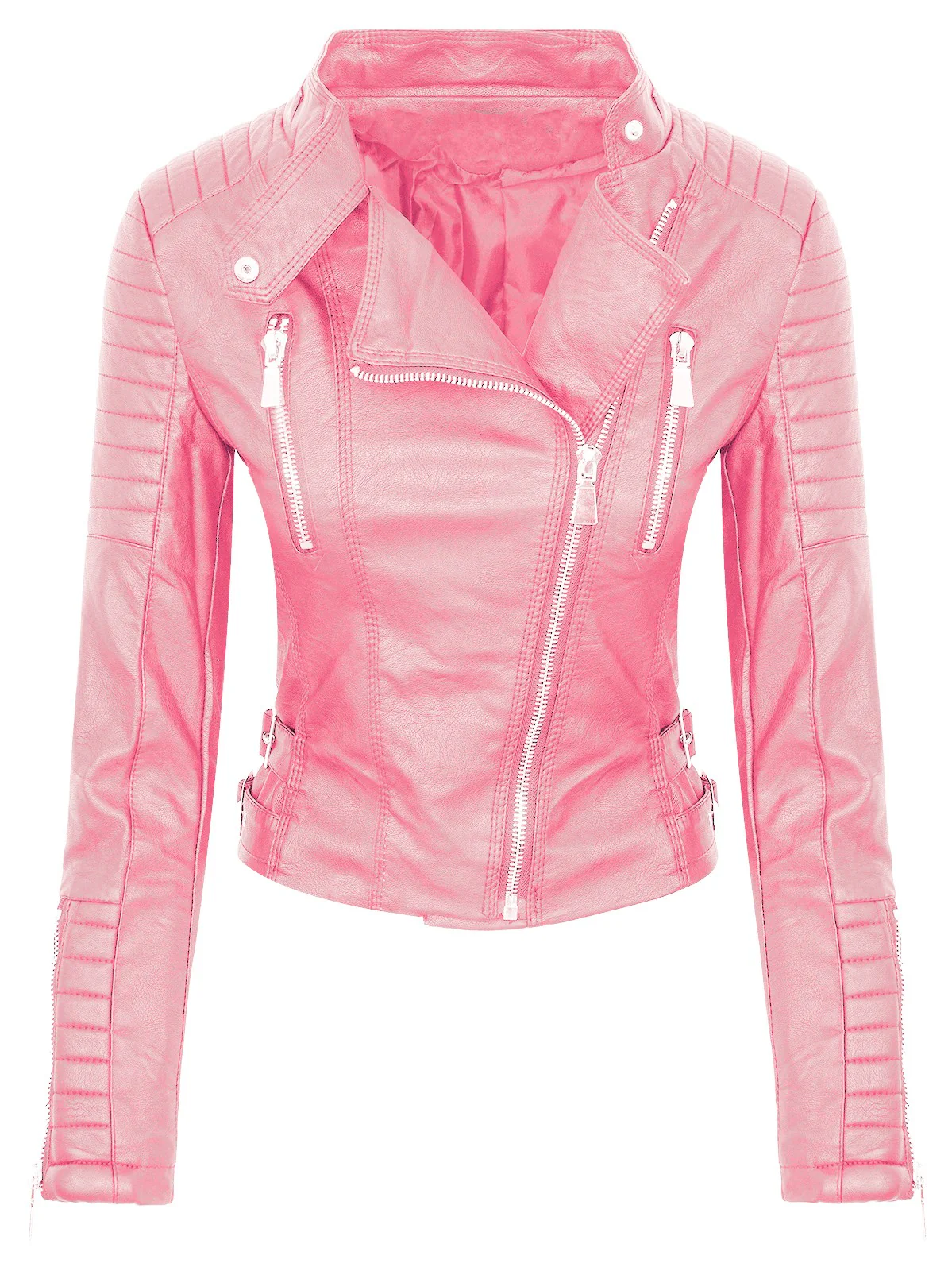 Damen Kunstlederjacke Biker-Style D-276 - Image 4