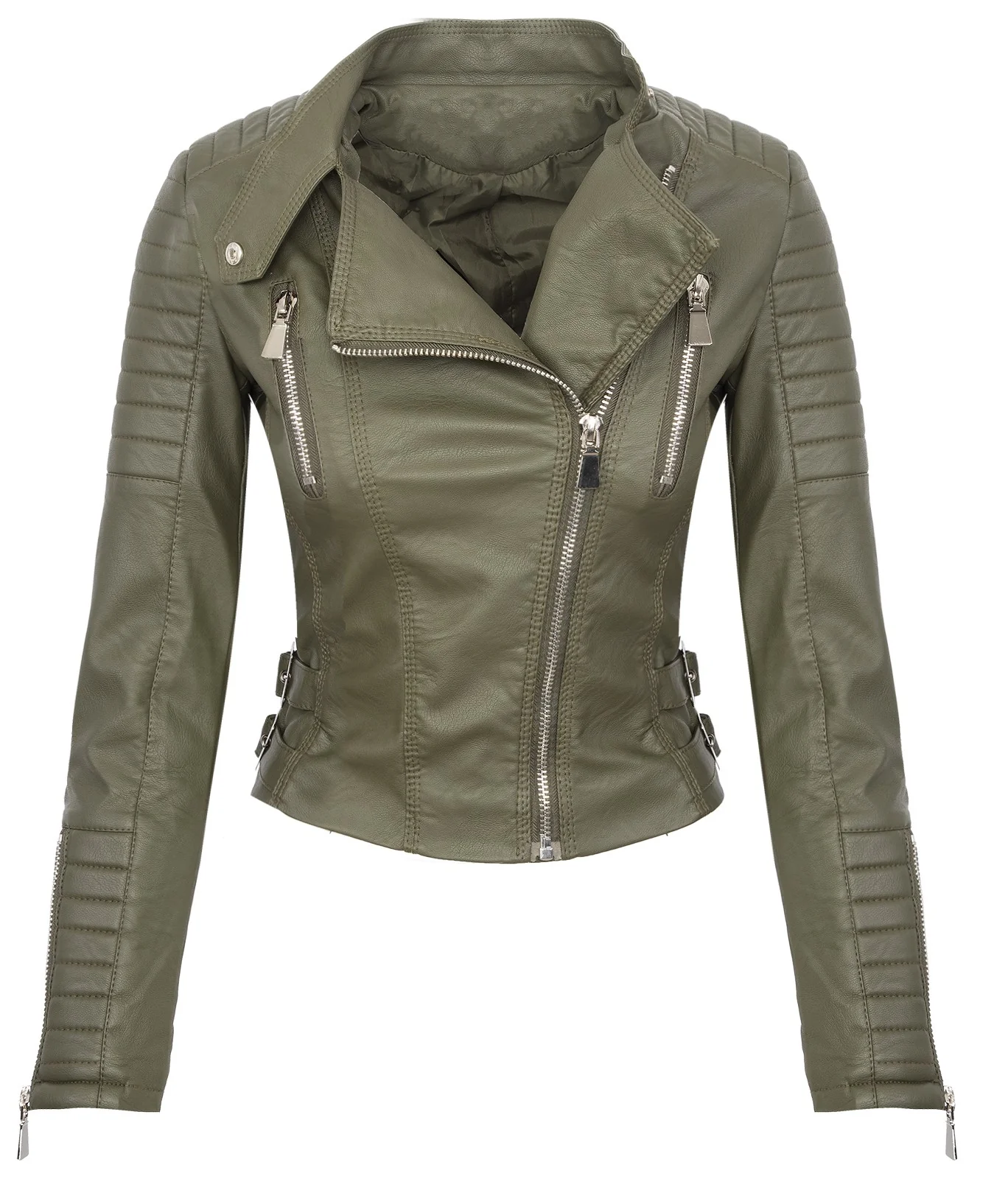 Damen Kunstlederjacke Biker-Style D-276 - Image 6