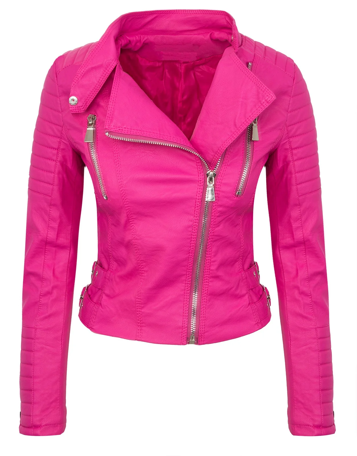 Damen Kunstlederjacke Biker-Style D-276 - Image 7