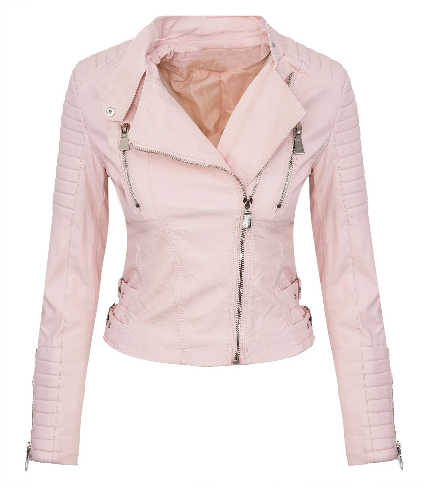 Damen Kunstlederjacke Biker-Style D-276 - Image 8