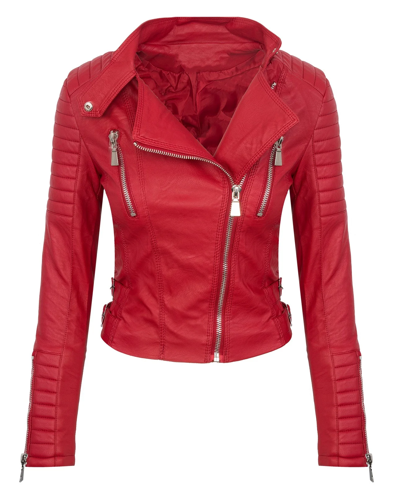 Damen Kunstlederjacke Biker-Style D-276 - Image 9