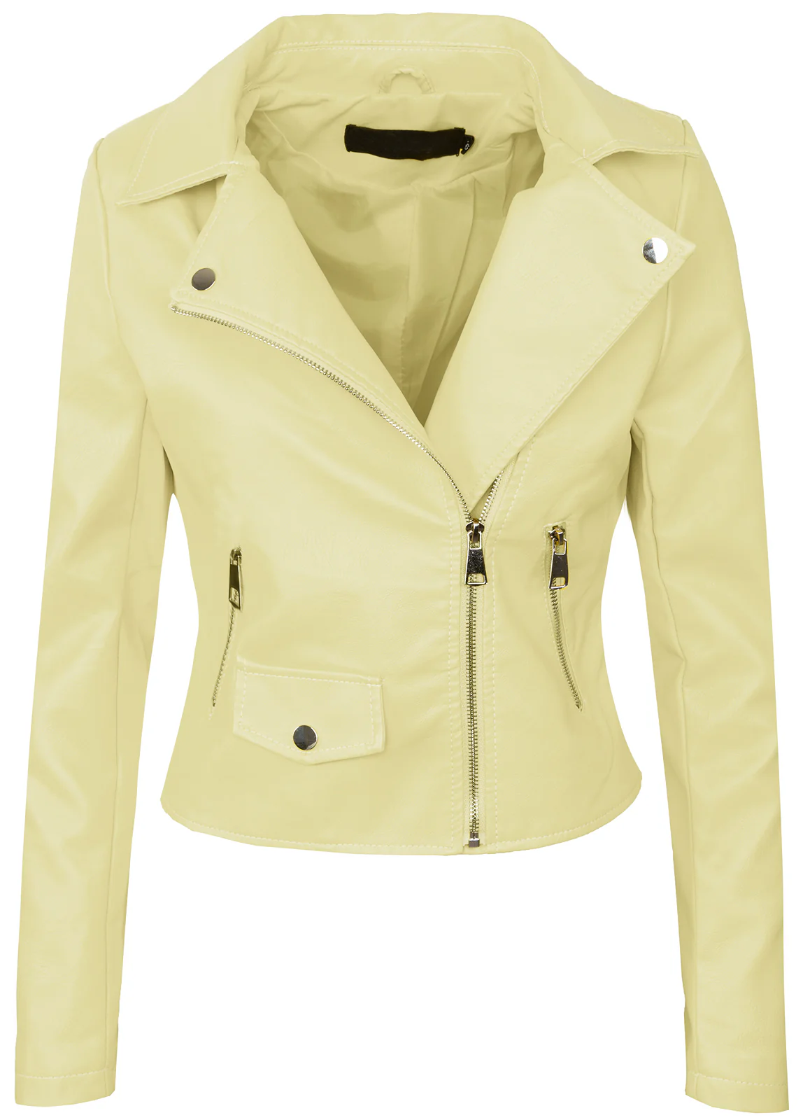 Damen Kunstlederjacke Biker-Style Reverskragen D-271
