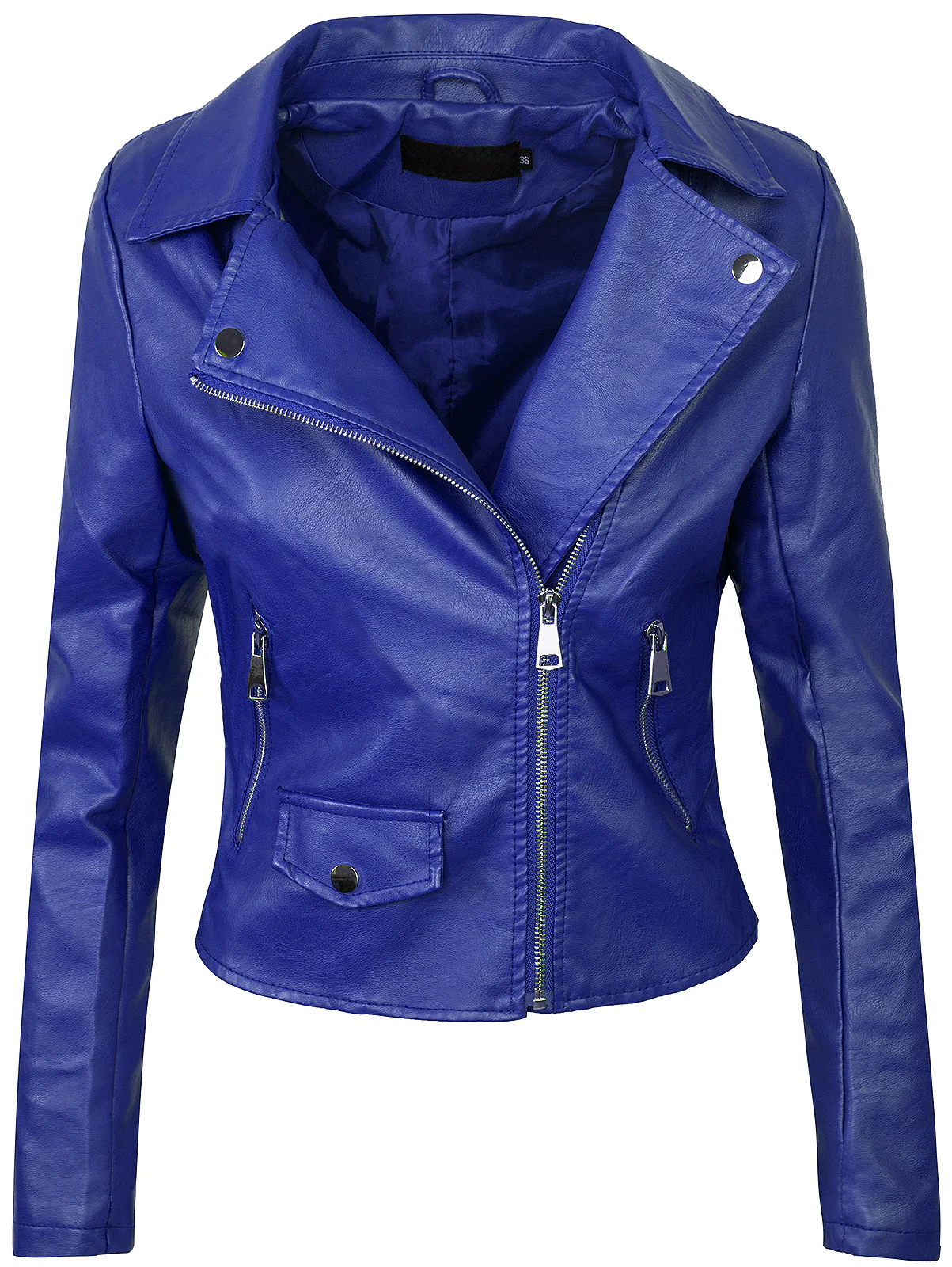 Damen Kunstlederjacke Biker-Style Reverskragen D-271 - Image 11