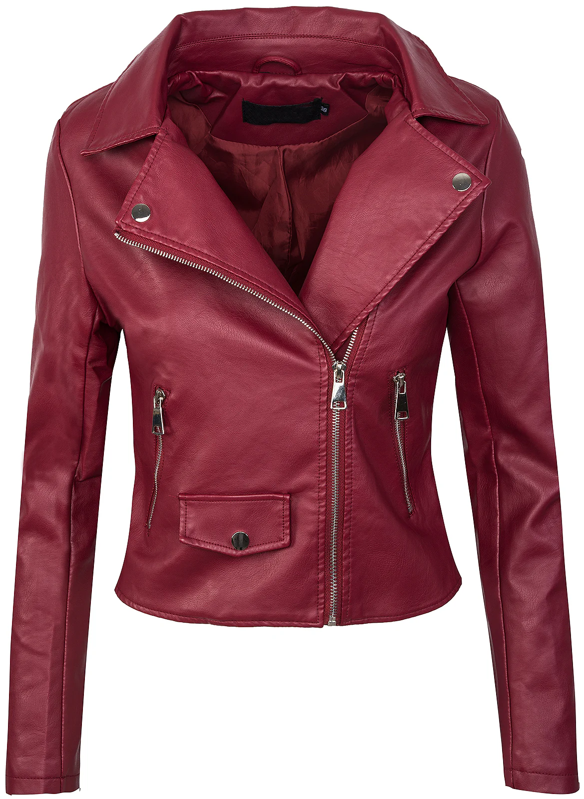 Damen Kunstlederjacke Biker-Style Reverskragen D-271 - Image 16