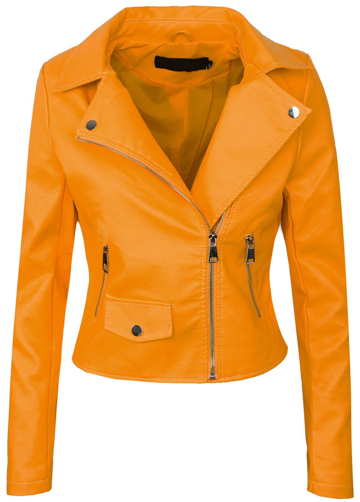 Damen Kunstlederjacke Biker-Style Reverskragen D-271 - Image 5