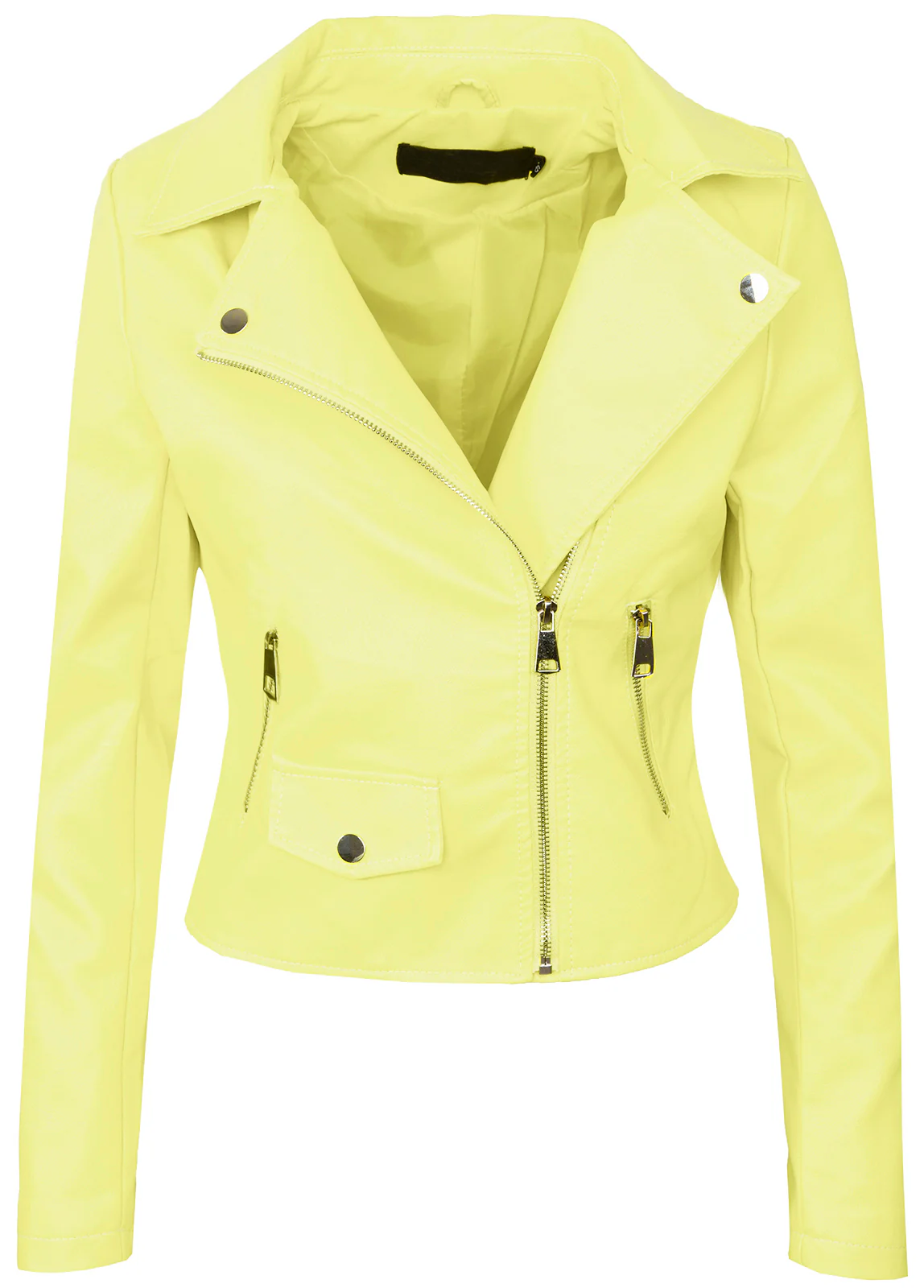 Damen Kunstlederjacke Biker-Style Reverskragen D-271 - Image 6