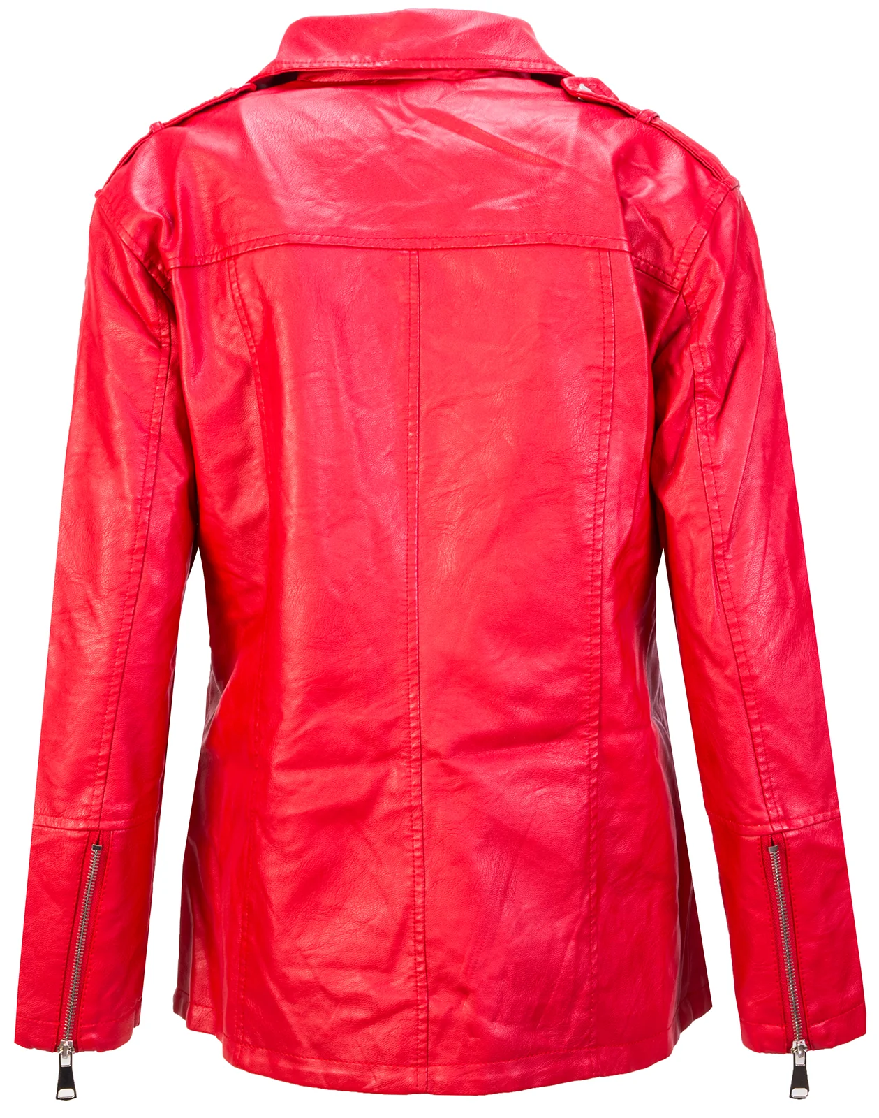 Damen Kunstlederjacke Kurzmantel Reverskragen D-416 - Image 3