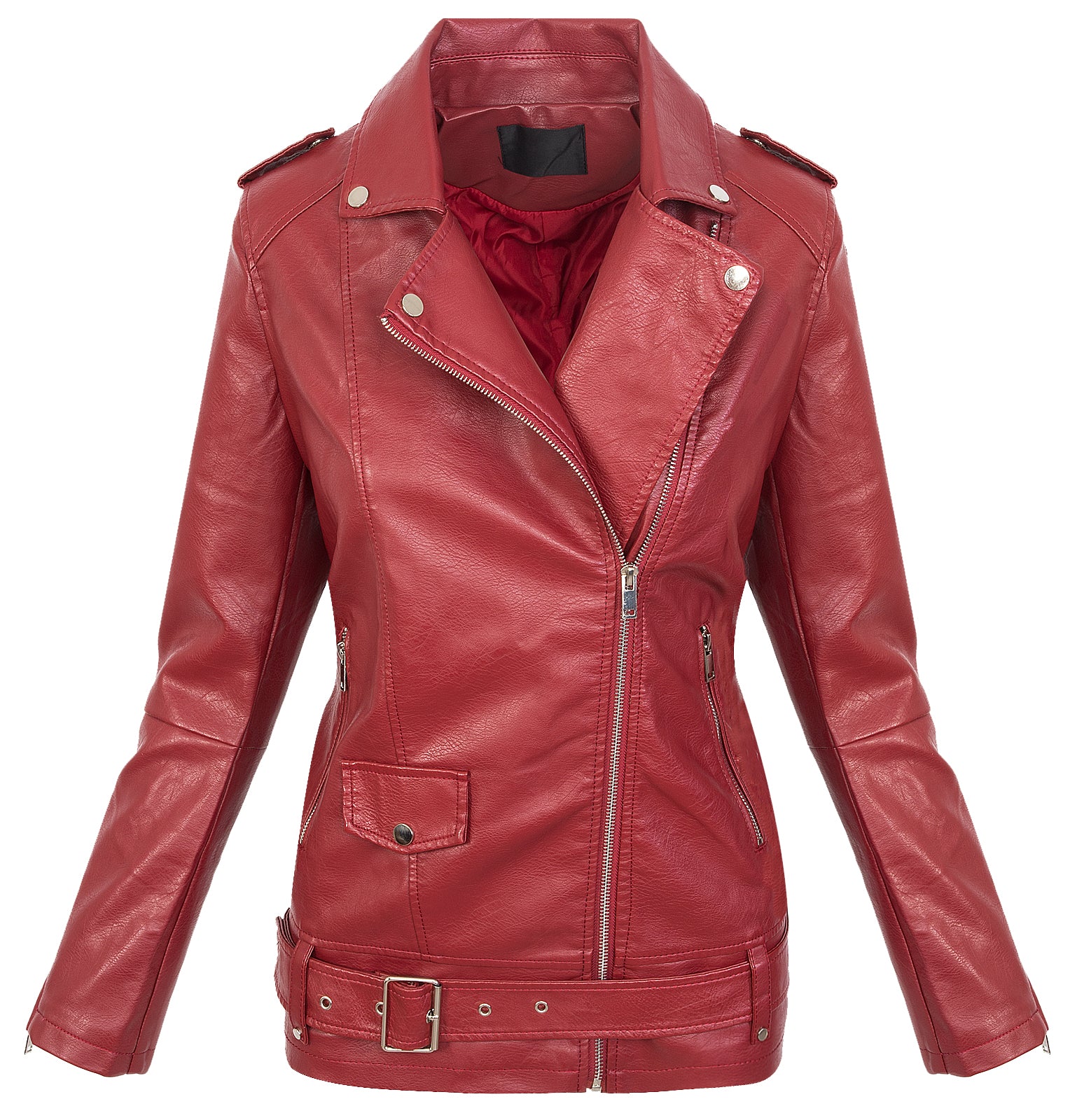 Damen Kunstlederjacke mit Gürtel D-363 - Image 5