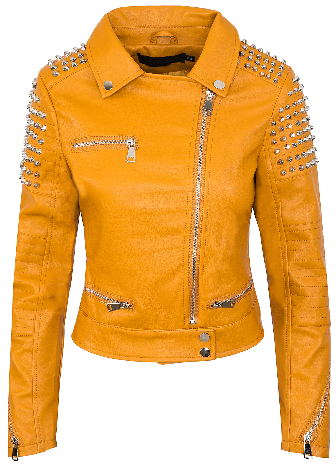 Damen Kunstlederjacke mit Nieten D-265