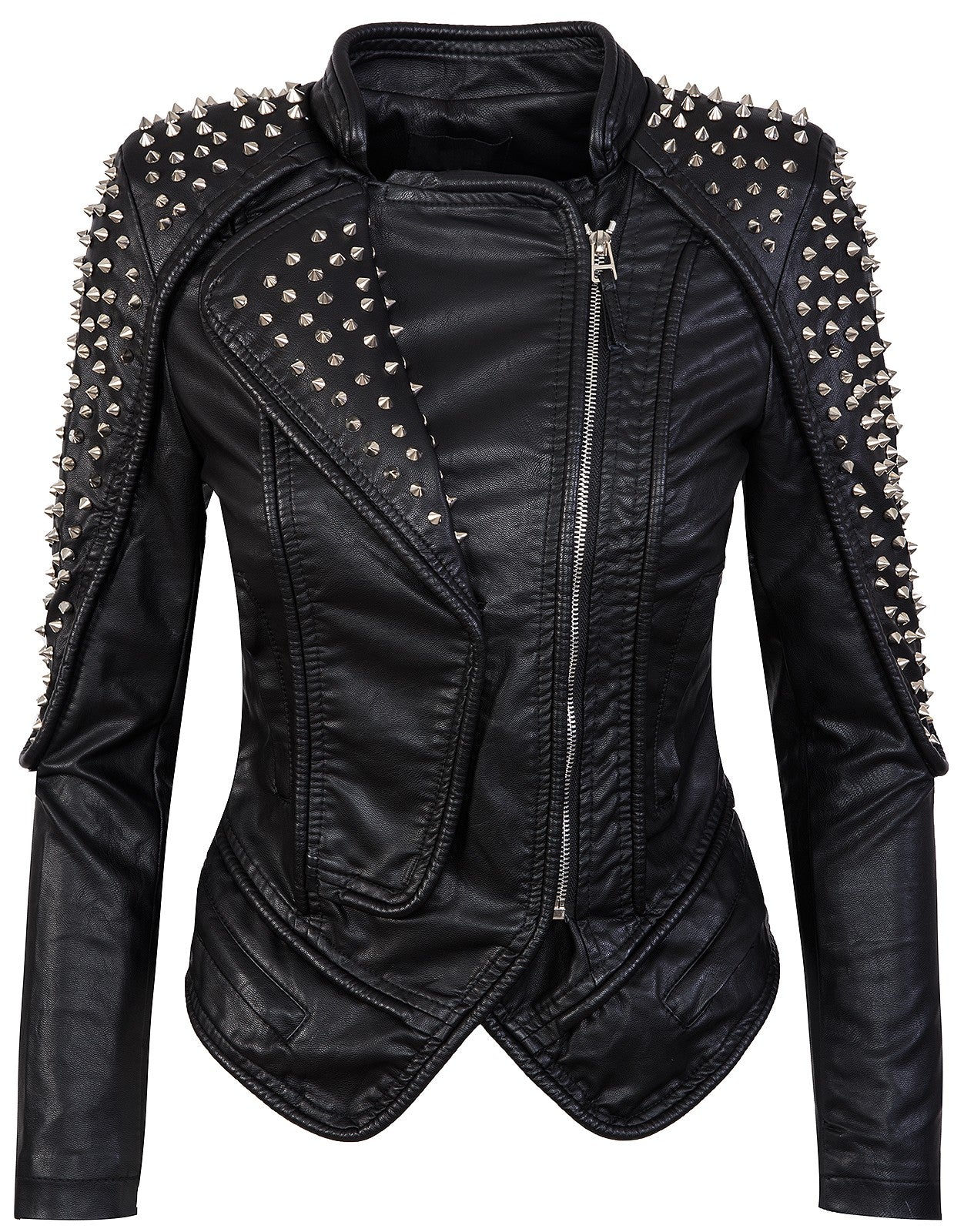 Damen Kunstlederjacke mit Nieten D-274 - Image 3