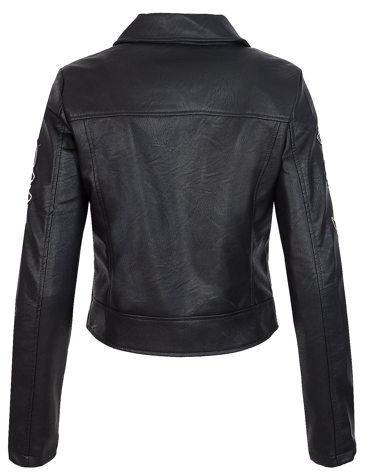 Damen Kunstlederjacke mit Patches D-211 - Image 3