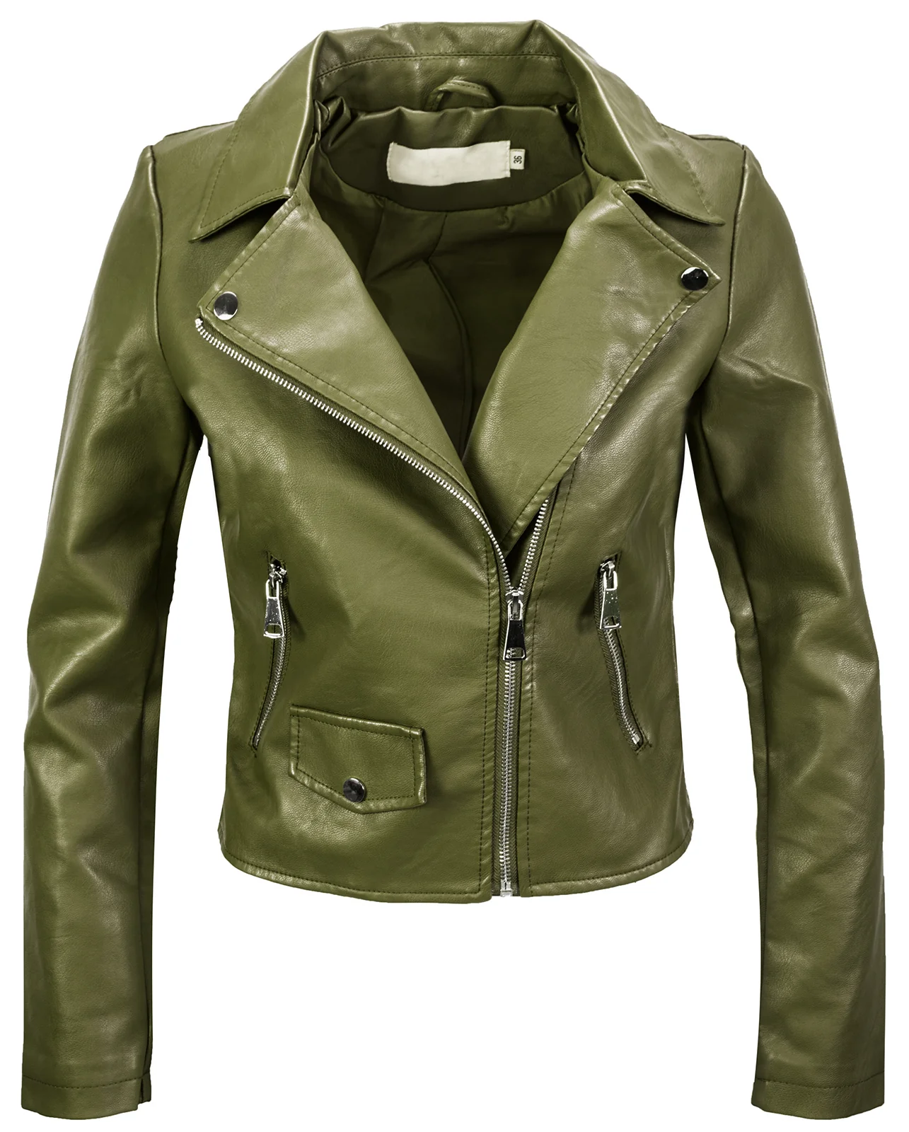 Damen Kunstlederjacke mit Print D-414 - Image 2