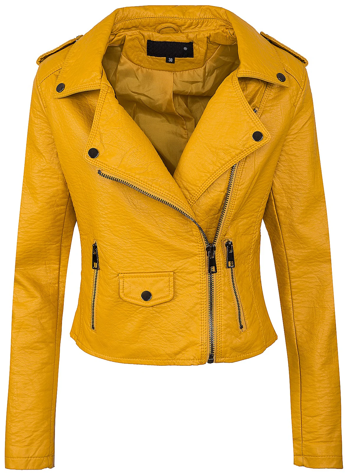 Damen Kunstlederjacke mit Reverskragen D-286 - Image 3