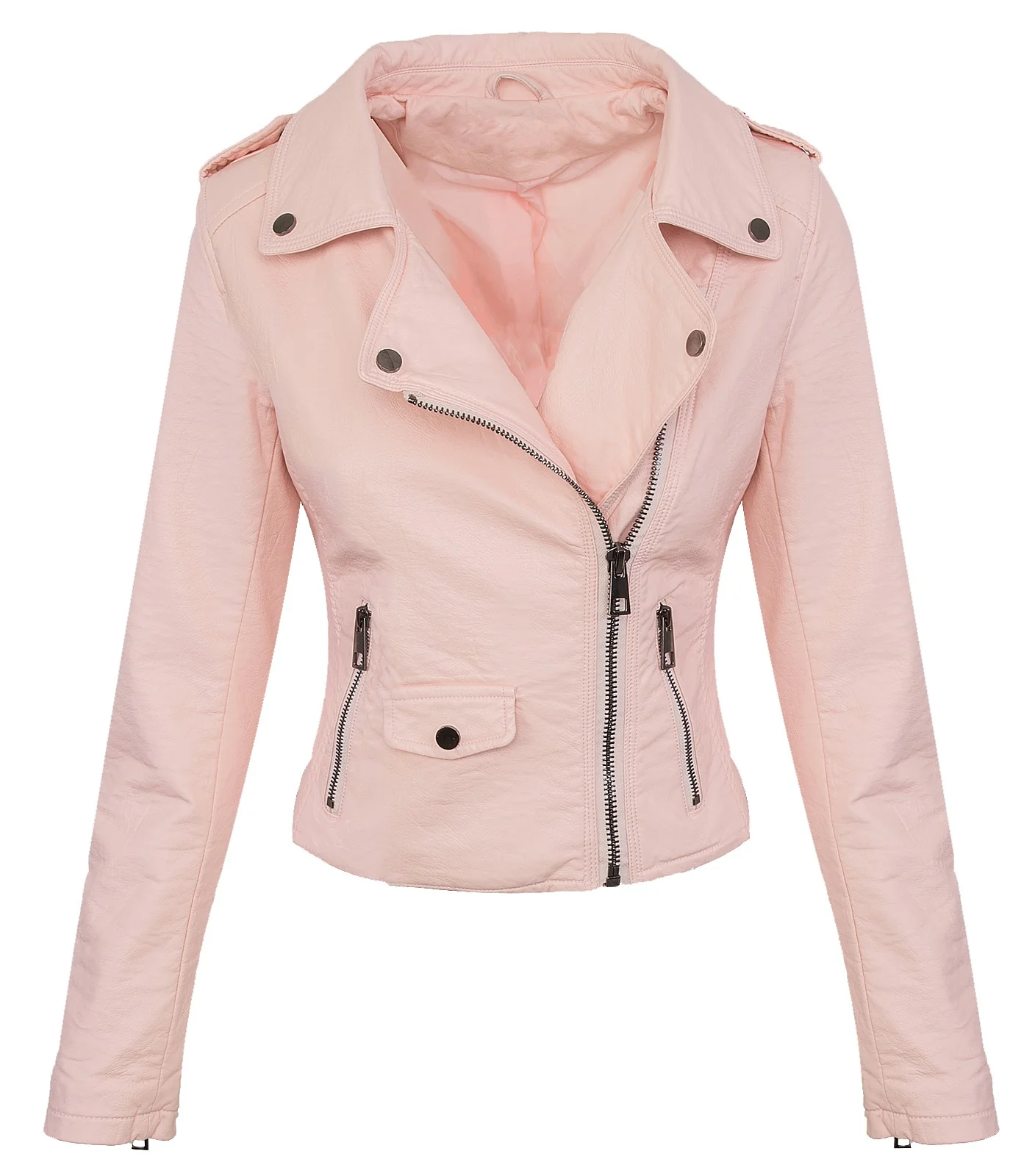 Damen Kunstlederjacke mit Reverskragen D-286 - Image 5