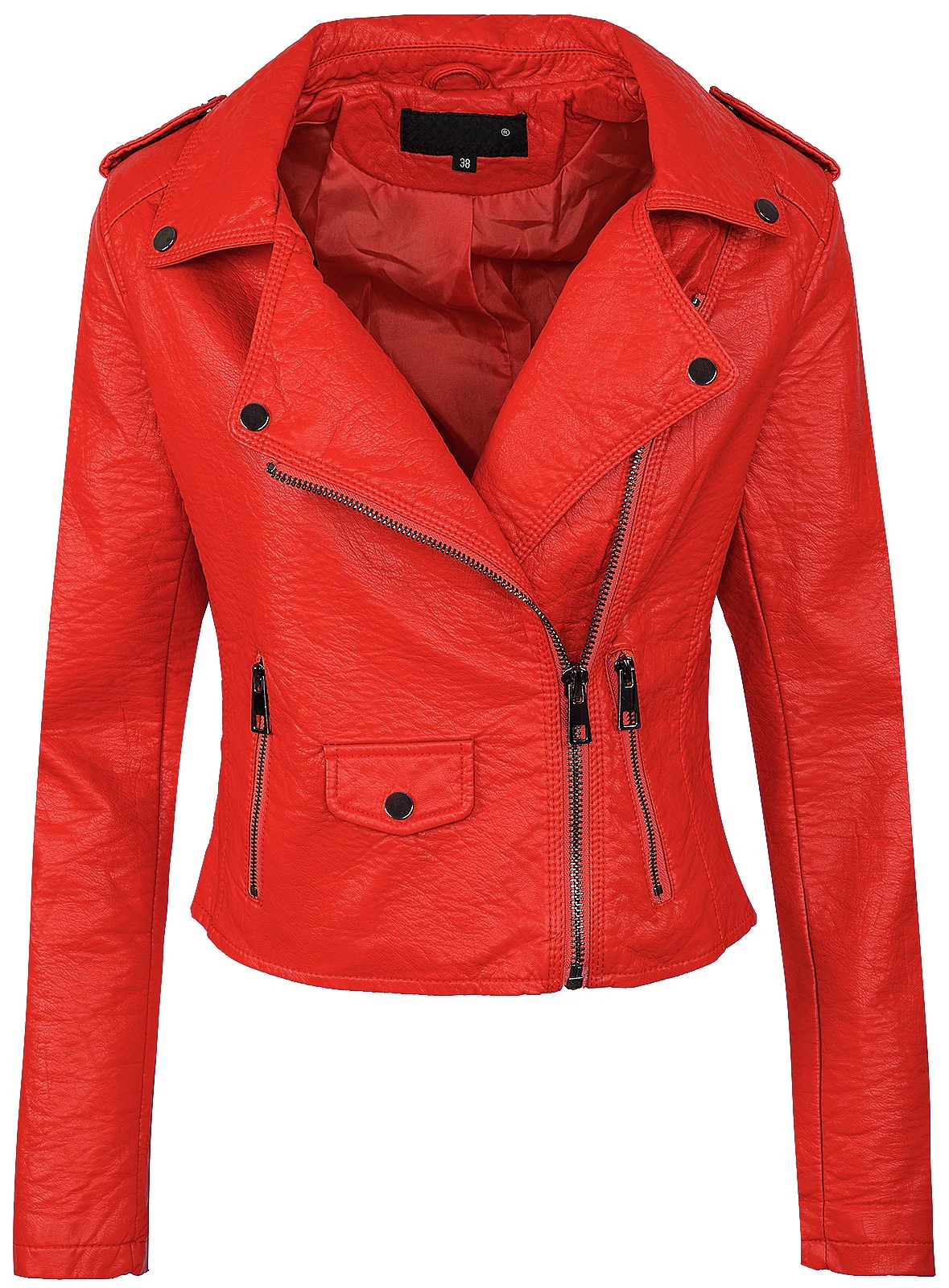 Damen Kunstlederjacke mit Reverskragen D-286 - Image 6