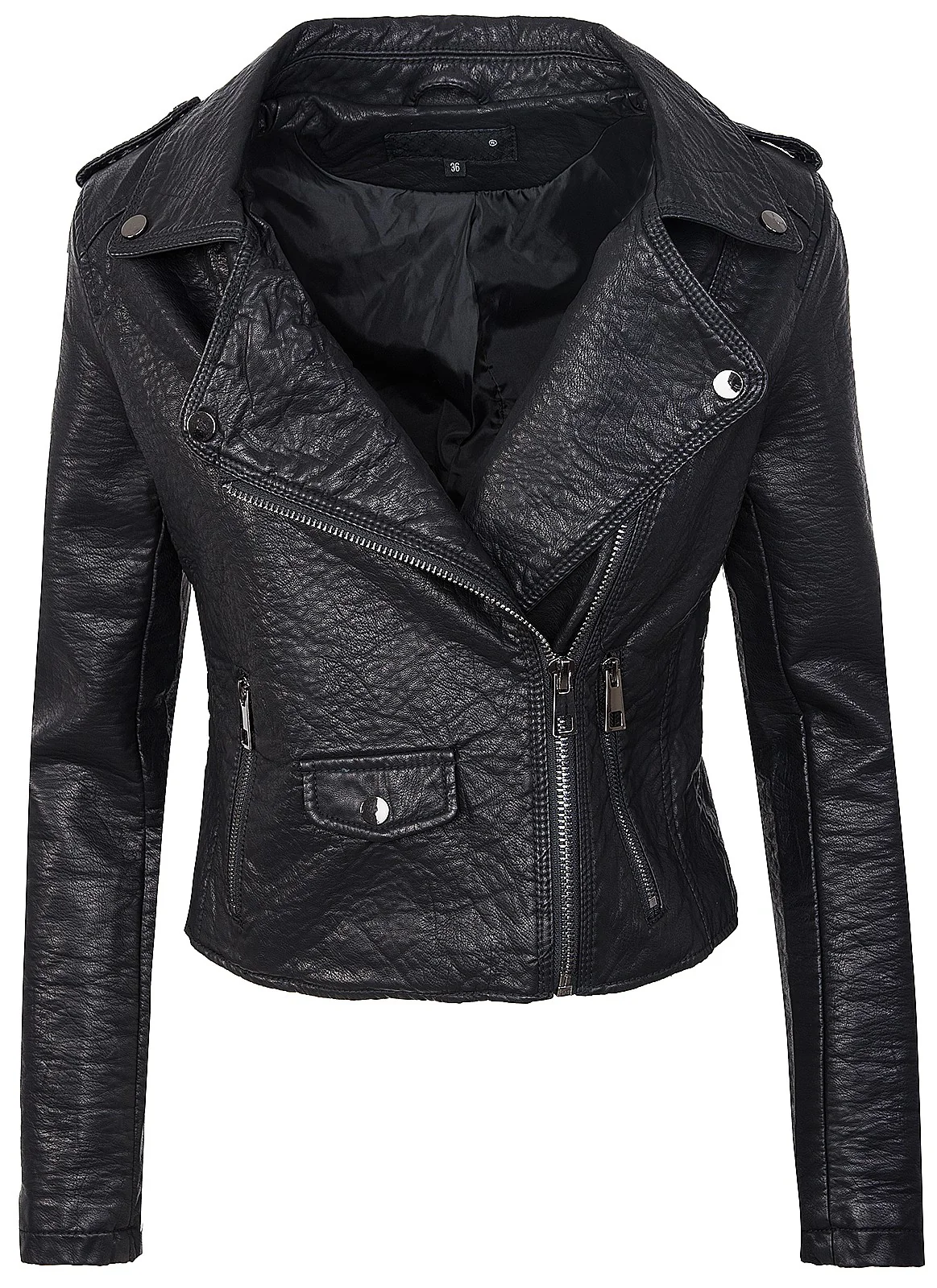 Damen Kunstlederjacke mit Reverskragen D-286 - Image 7