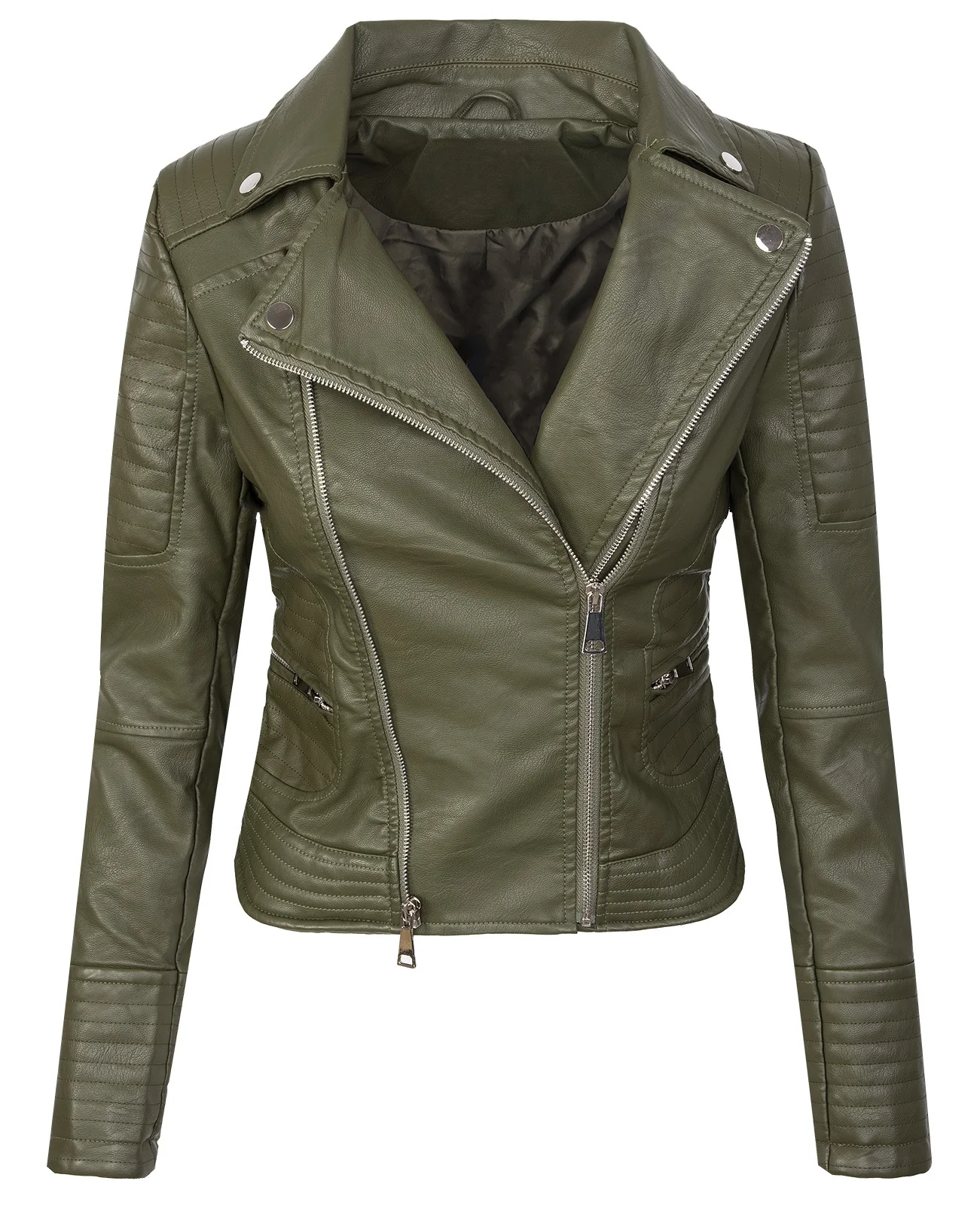 Damen Kunstlederjacke mit Reverskragen D-287 - Image 5
