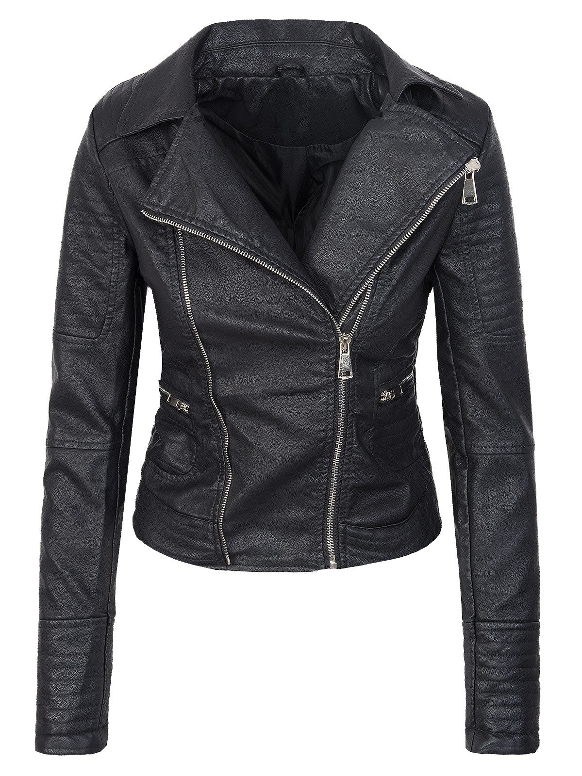 Damen Kunstlederjacke mit Reverskragen D-287 - Image 8