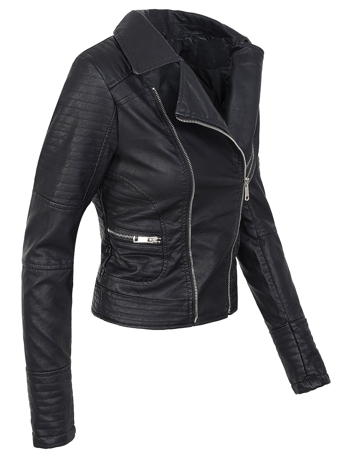 Damen Kunstlederjacke mit Reverskragen D-287 - Image 9