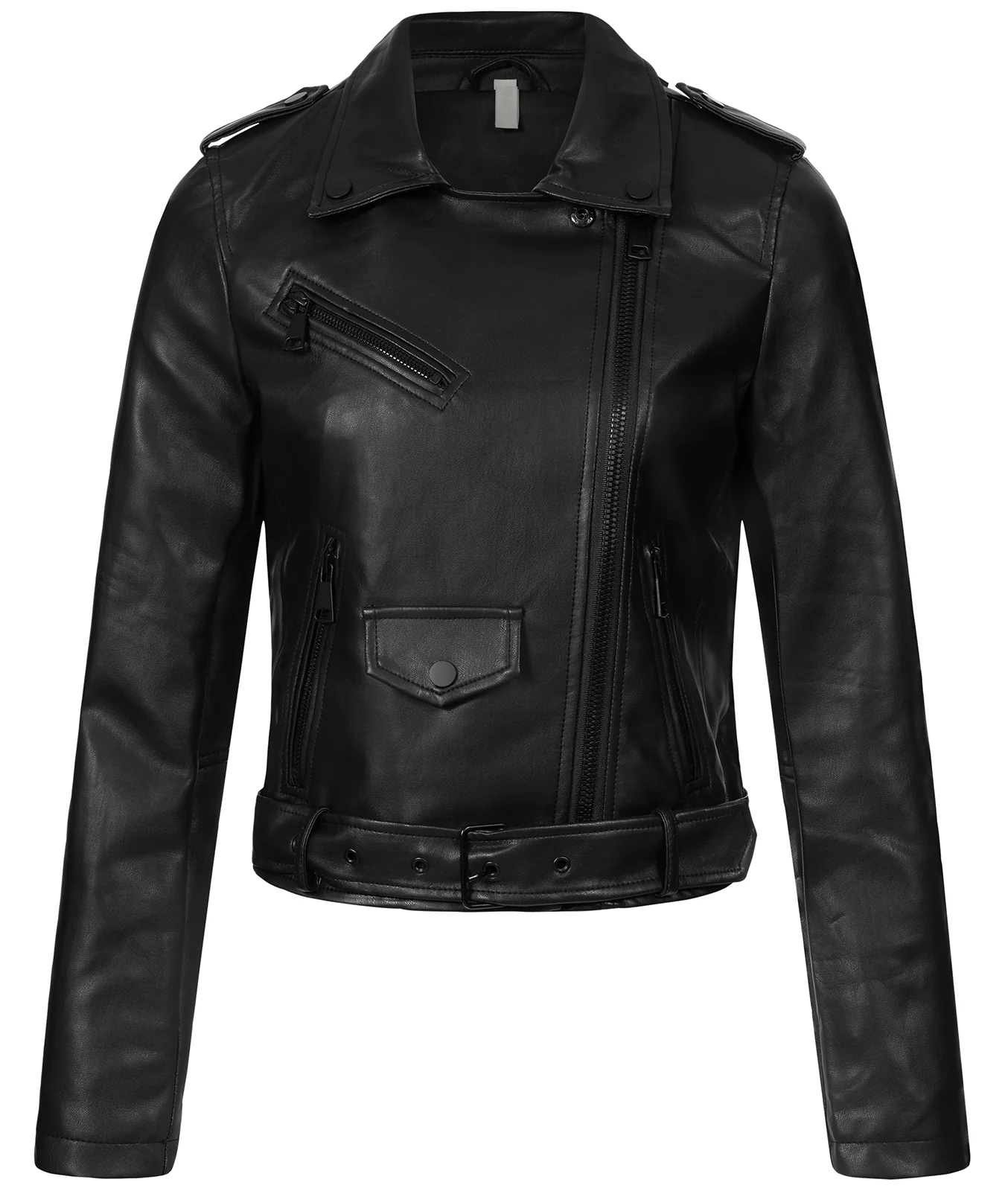 Damen Kunstlederjacke mit Reverskragen D-438 - Image 2