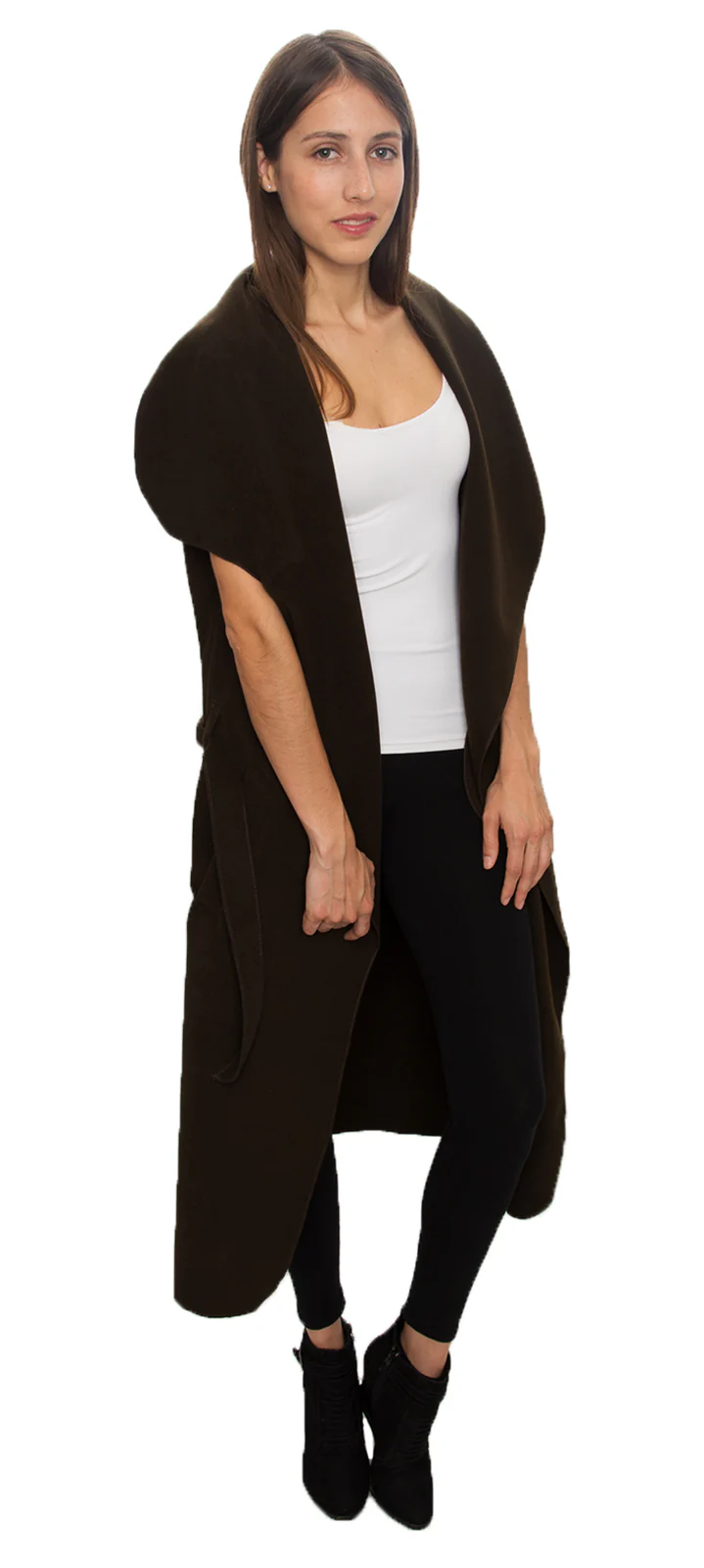 Damen Mantel Wasserfall Kragen Blogger One Size D-58 - Image 10