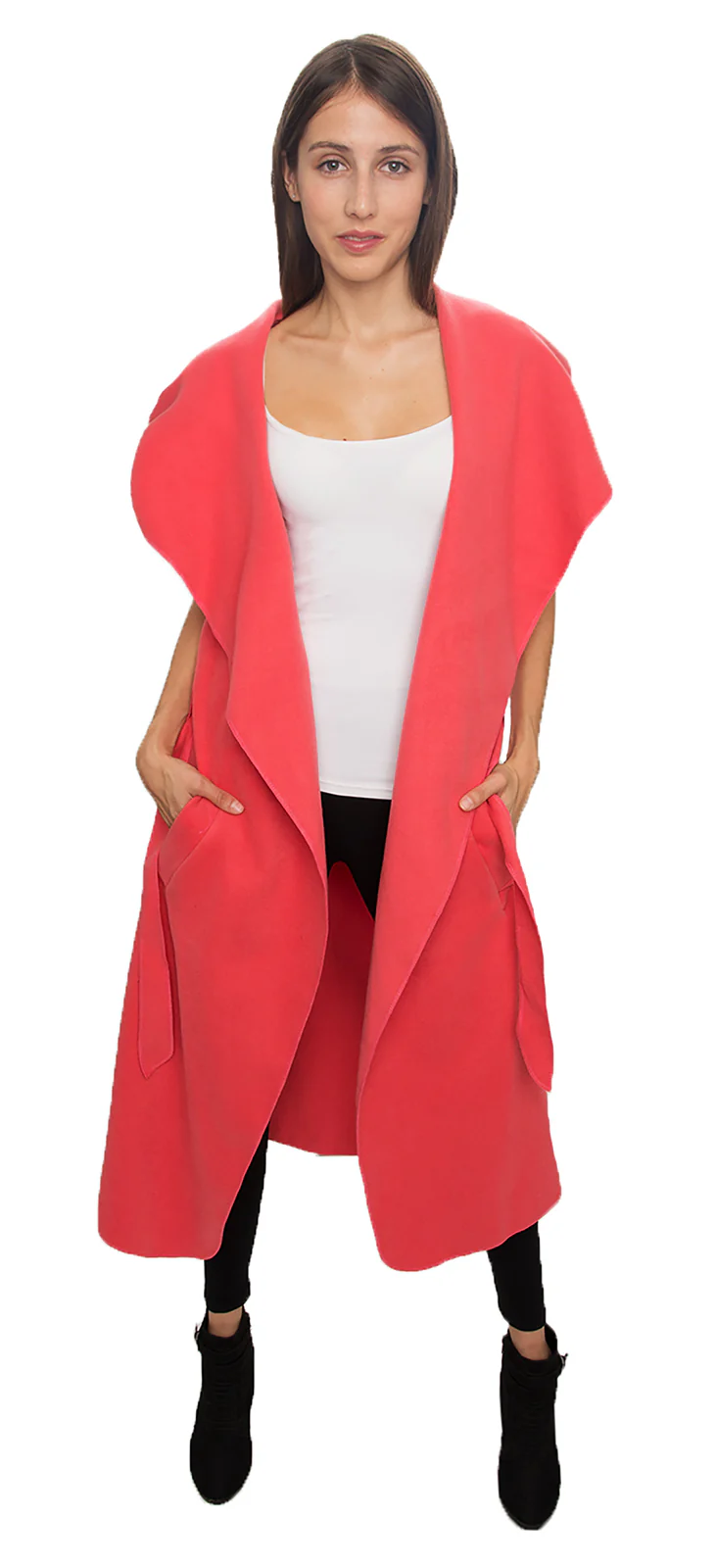 Damen Mantel Wasserfall Kragen Blogger One Size D-58 - Image 13