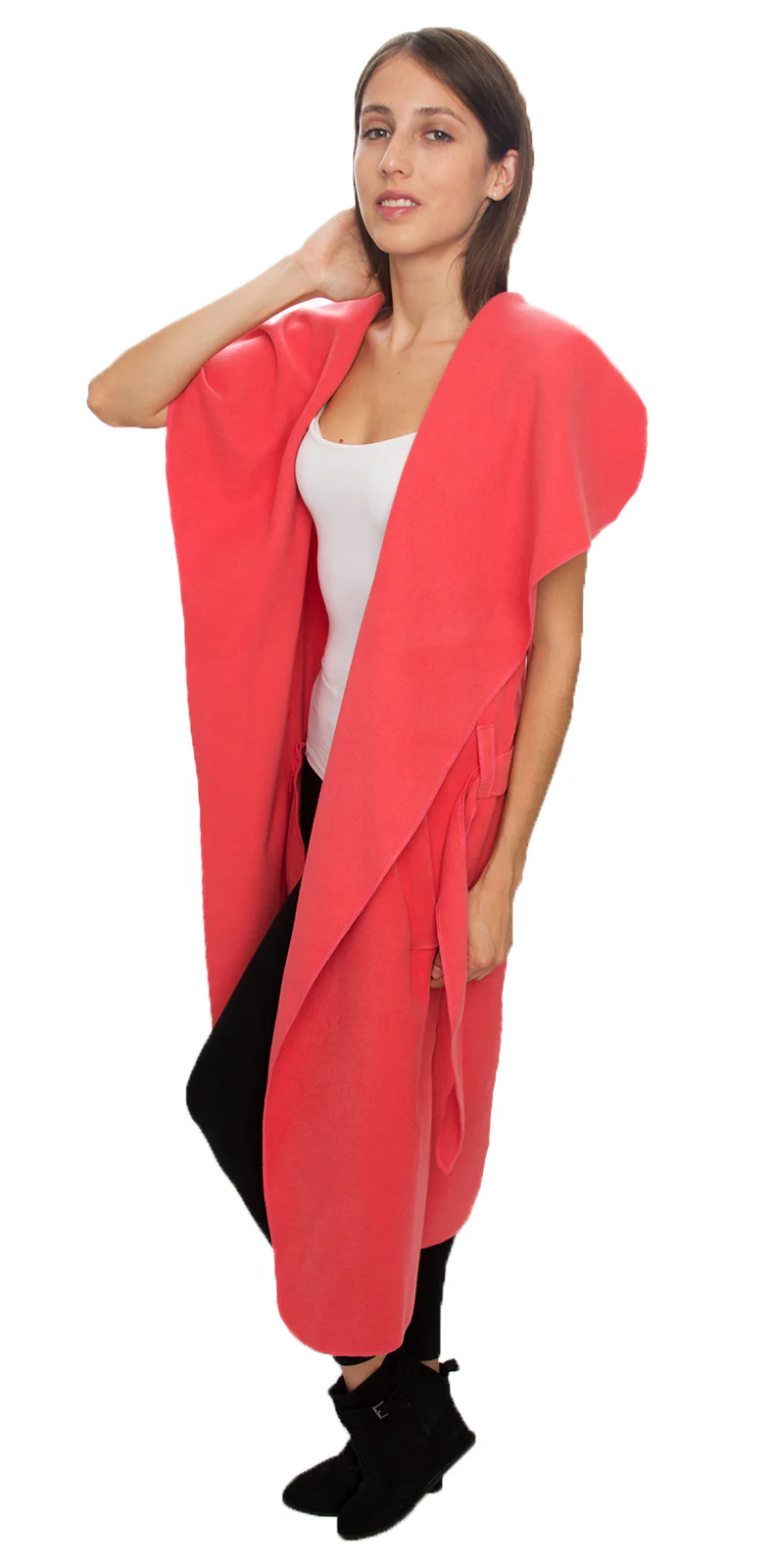 Damen Mantel Wasserfall Kragen Blogger One Size D-58 - Image 14