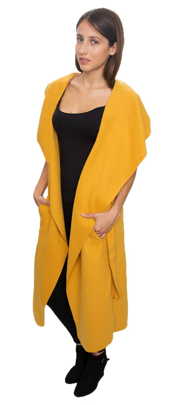 Damen Mantel Wasserfall Kragen Blogger One Size D-58 - Image 15