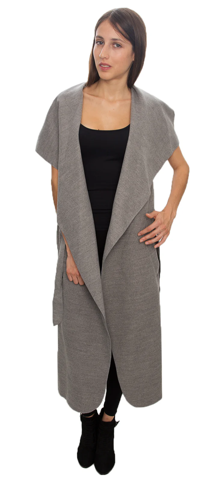 Damen Mantel Wasserfall Kragen Blogger One Size D-58 - Image 17