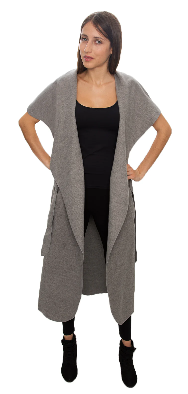 Damen Mantel Wasserfall Kragen Blogger One Size D-58 - Image 18