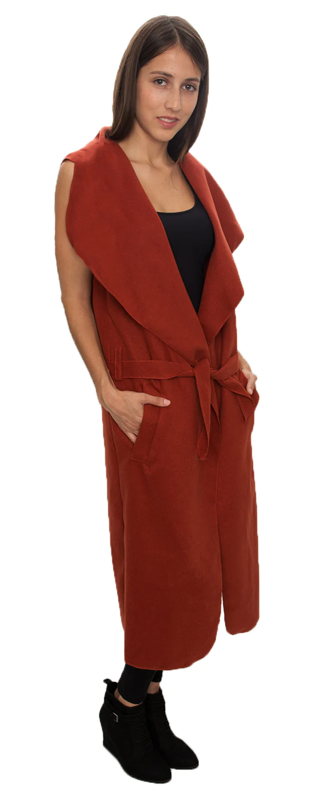 Damen Mantel Wasserfall Kragen Blogger One Size D-58 - Image 19